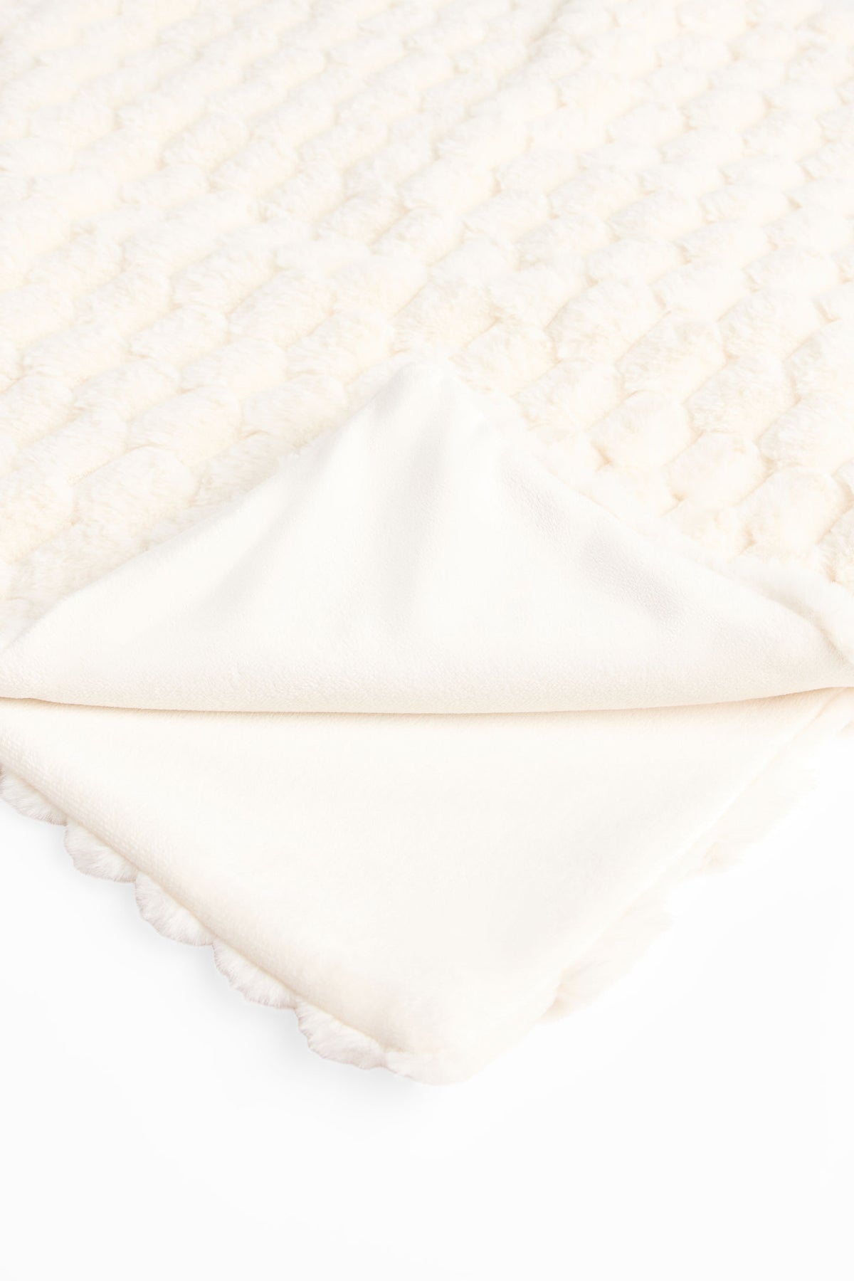 Jeté uni jacquard microplush 50"x60" && BLANC CASSÉ