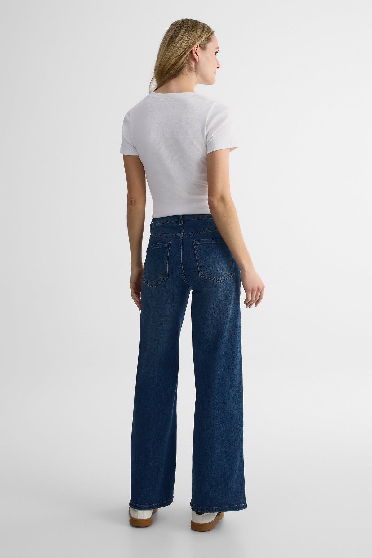 Jeans jambe large 32'' - Femme && BLEU MOYEN