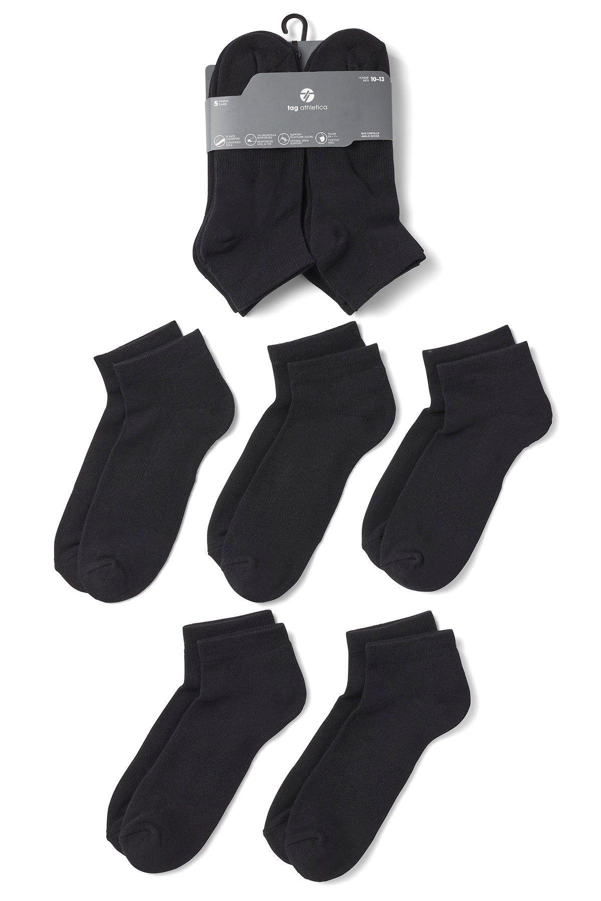 Lot de 5 paires de chaussettes cheville - Homme && COULEUR 2