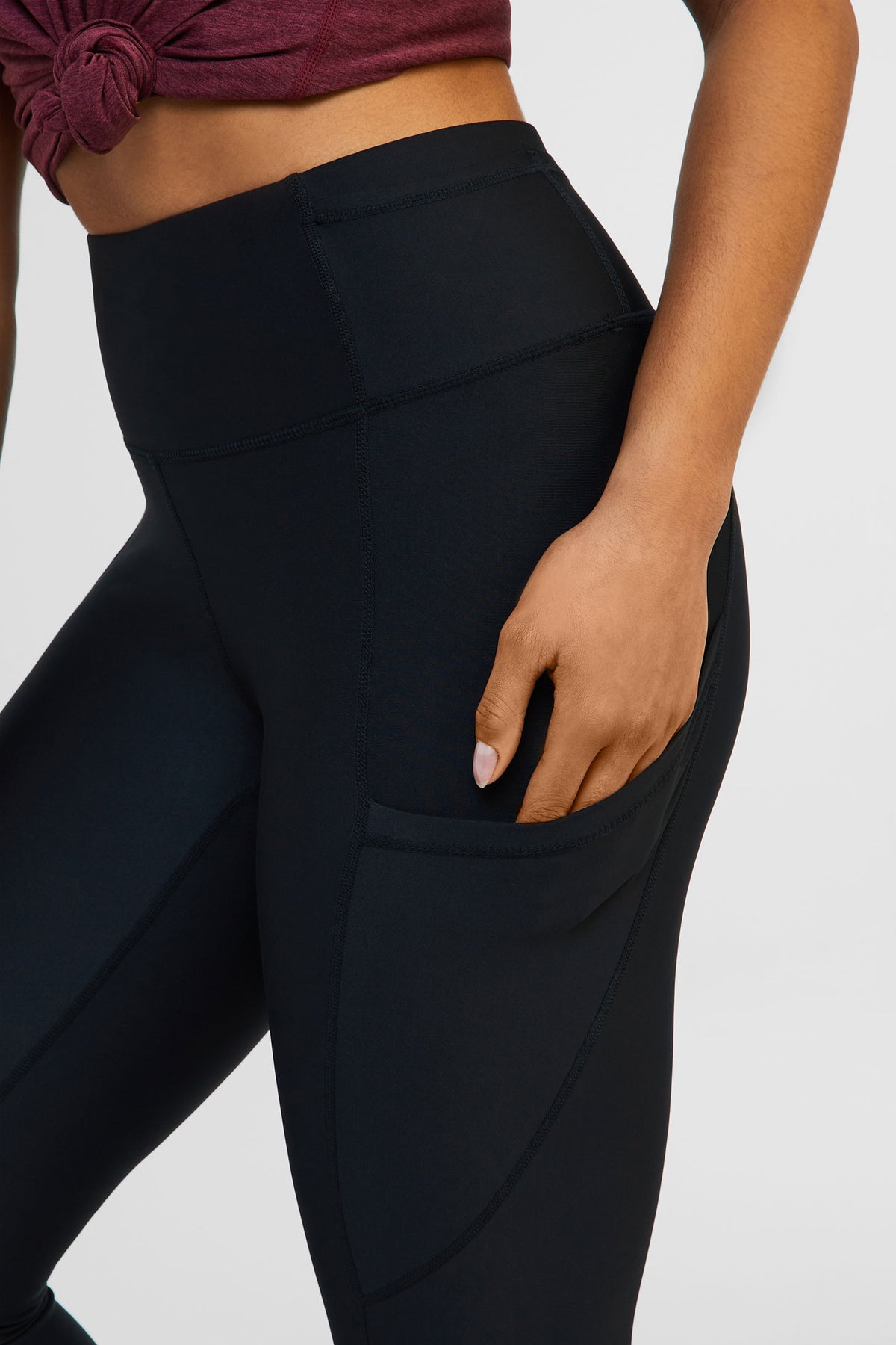 Legging capri athlétique 19'', Flex - Femme && NOIR