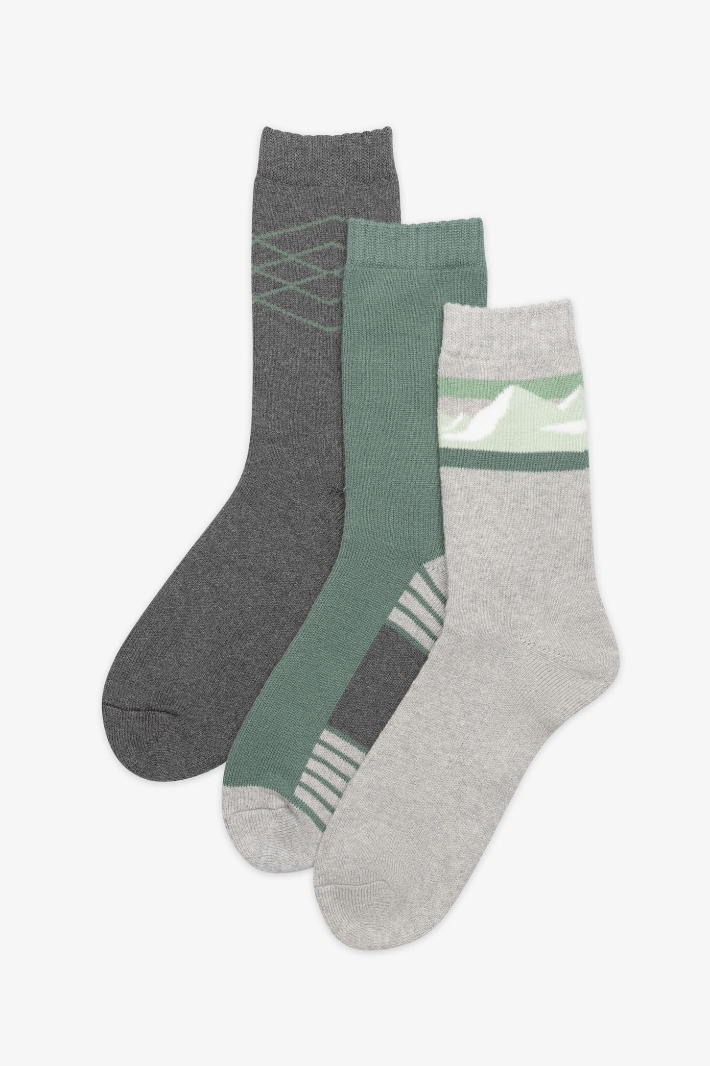 Lot de trois paires de chaussettes thermiques BM - Femme && SAUGE