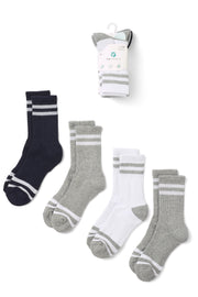 Lot de 4 paires de chaussettes en coton - Ado fille && MARIN