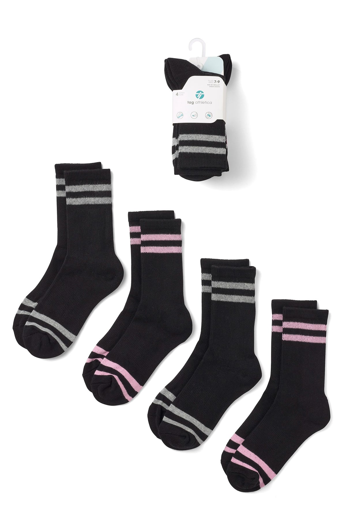 Lot de 4 paires de chaussettes en coton - Ado fille && COULEUR 2
