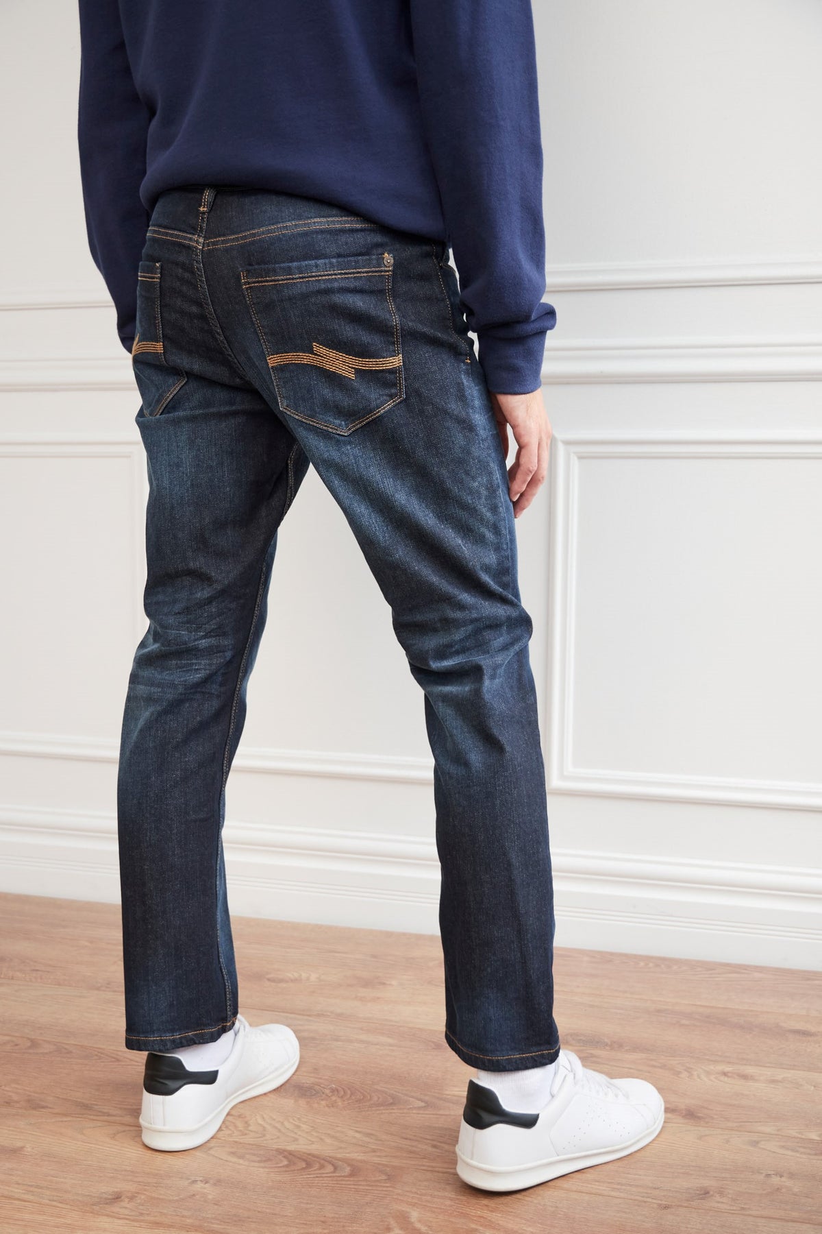 Jeans bleu foncé coupe régulière - Homme && MARIN