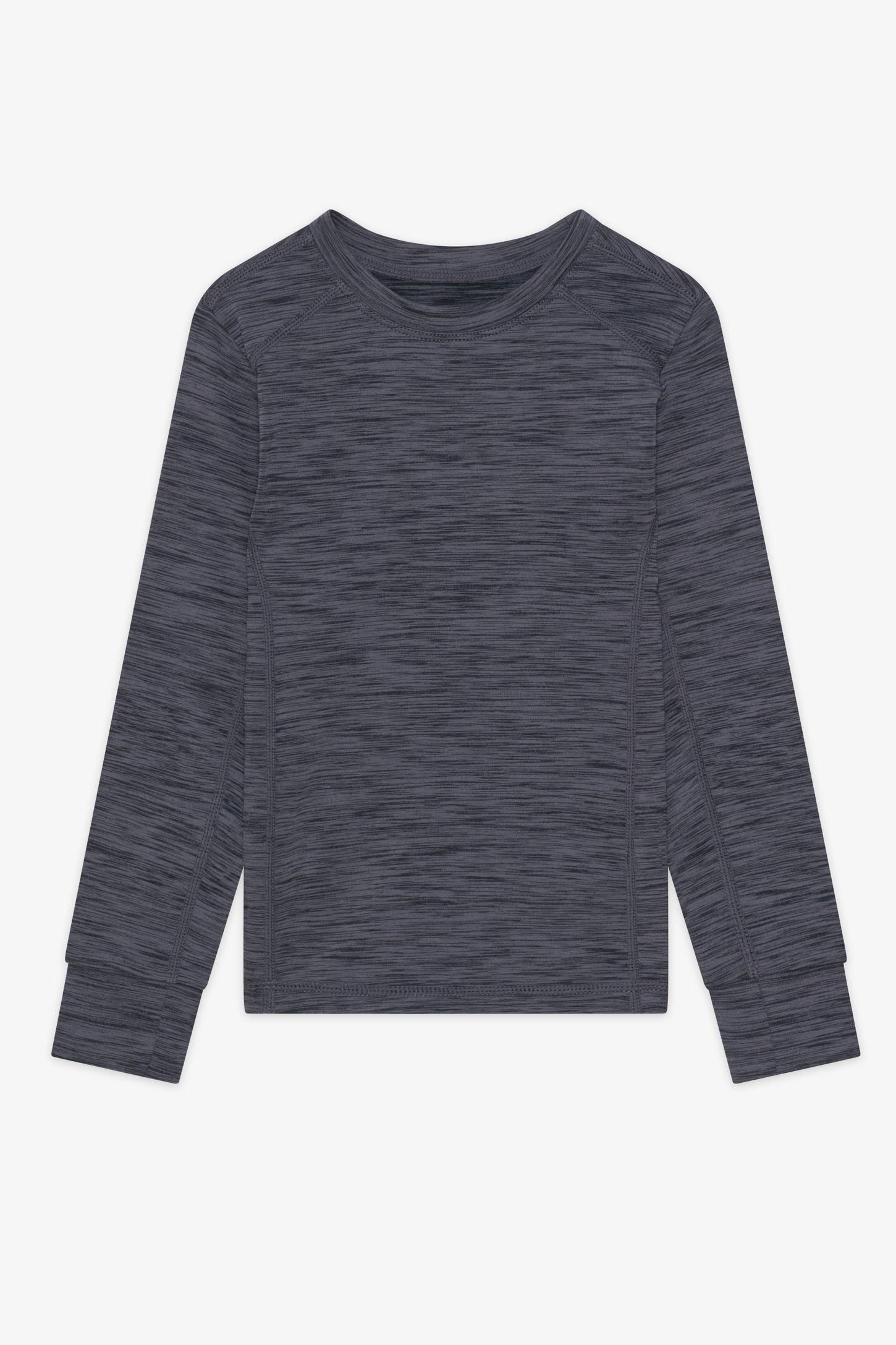 Chandail thermique col rond en microfibre - Enfant garçon && CHARBON MIXTE