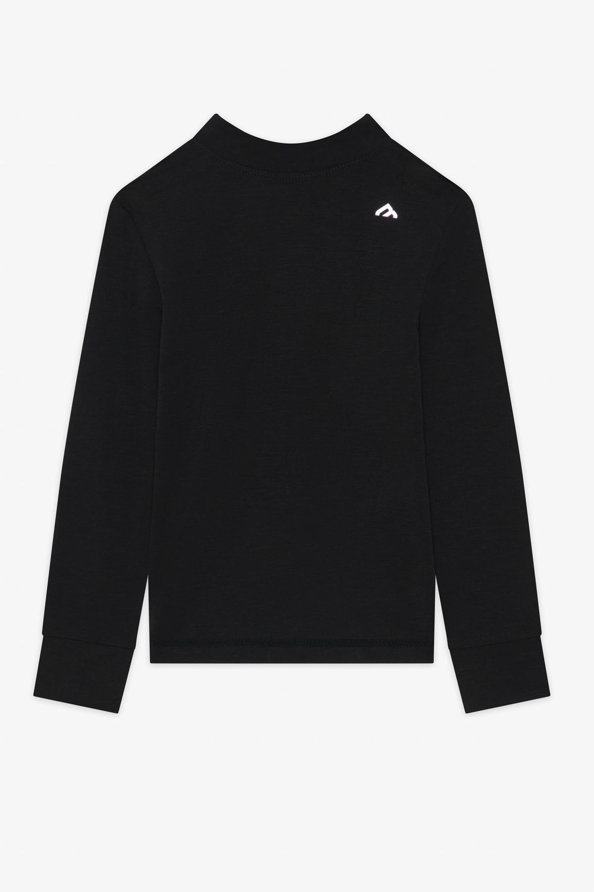 Chandail thermique col mock en laine mérino - Enfant garçon && NOIR