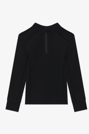 Chandail thermique col mock en laine mérino - Enfant fille && NOIR