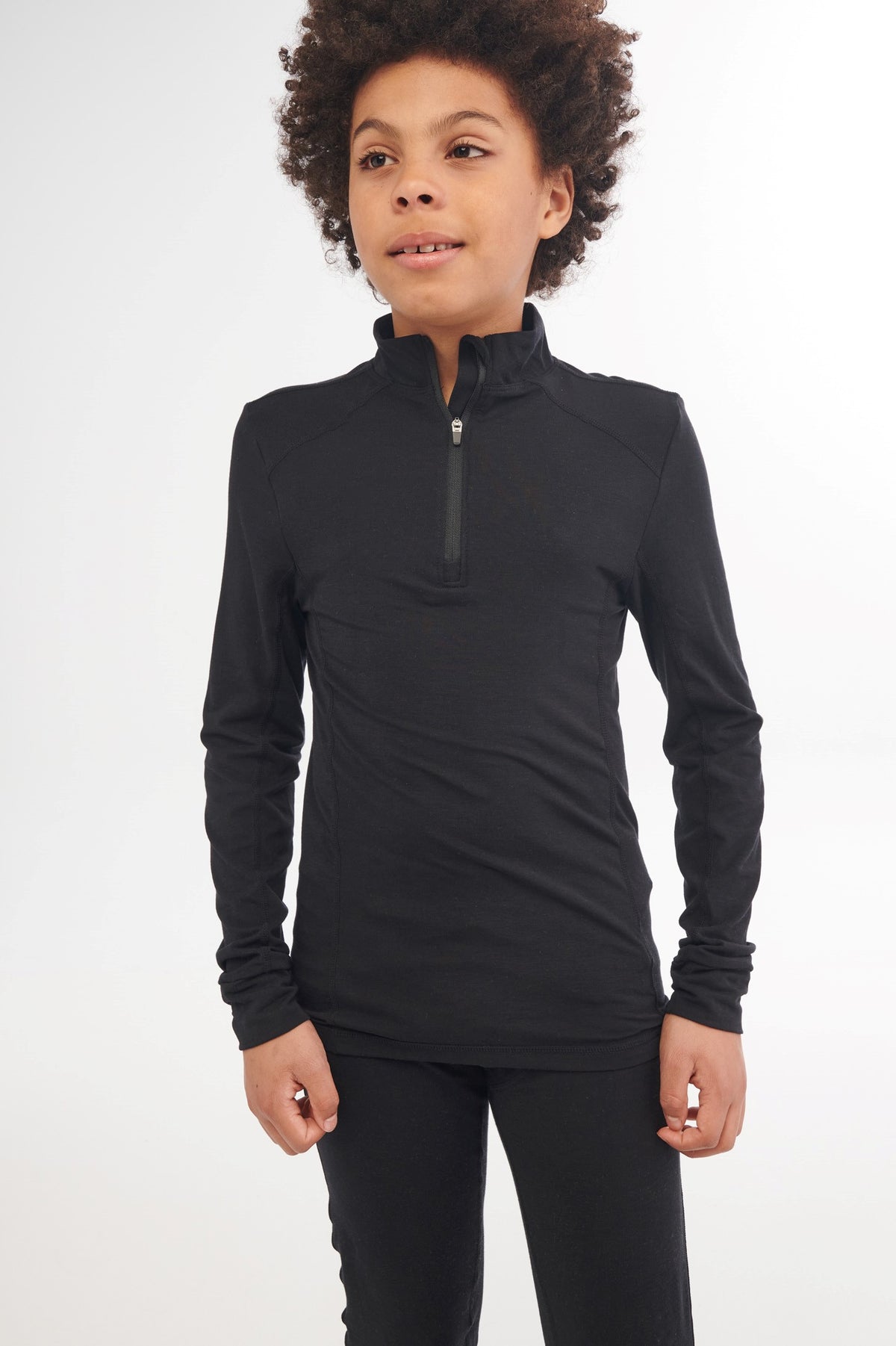 Chandail thermal BM en laine mérinos - Ado garçon && NOIR