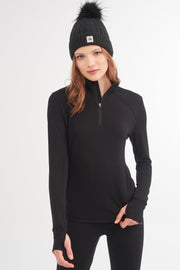 Chandail thermique BM en mérinos - Femme && NOIR