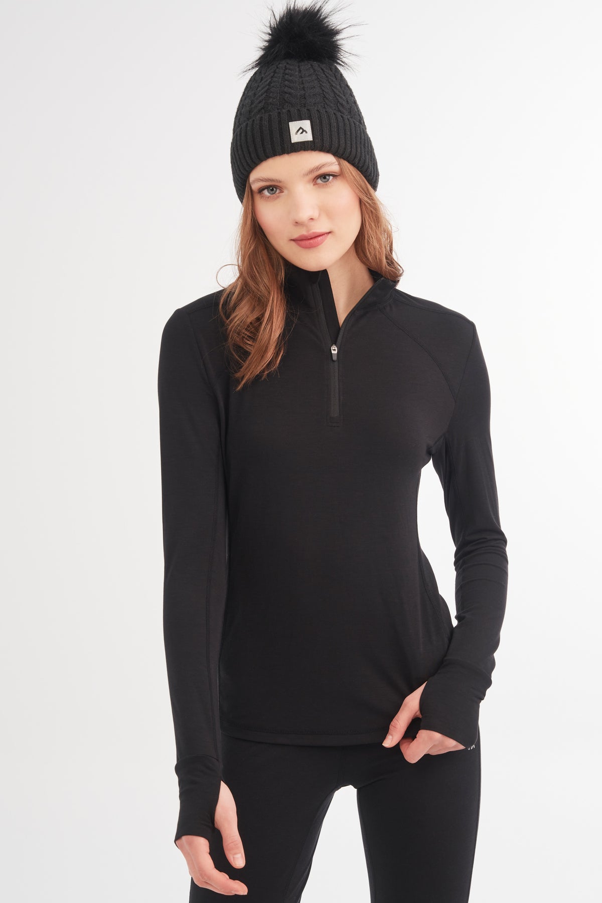 Chandail thermique BM en mérinos - Femme && NOIR