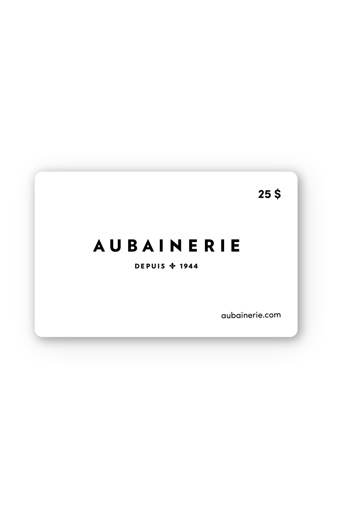 Carte-cadeau 25$ - Valide en magasin seulement && BLANC