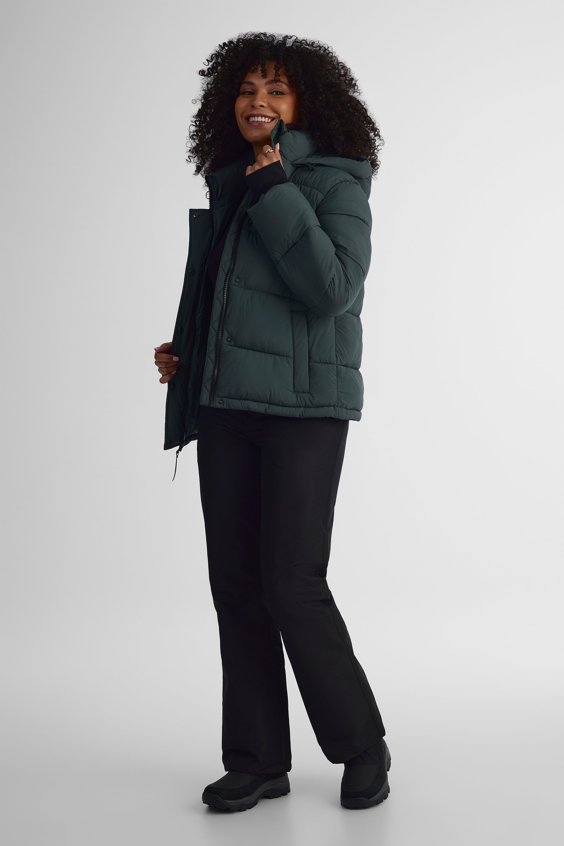 Pantalon mi-saison doublé en polar résistant à l'eau - Femme && NOIR