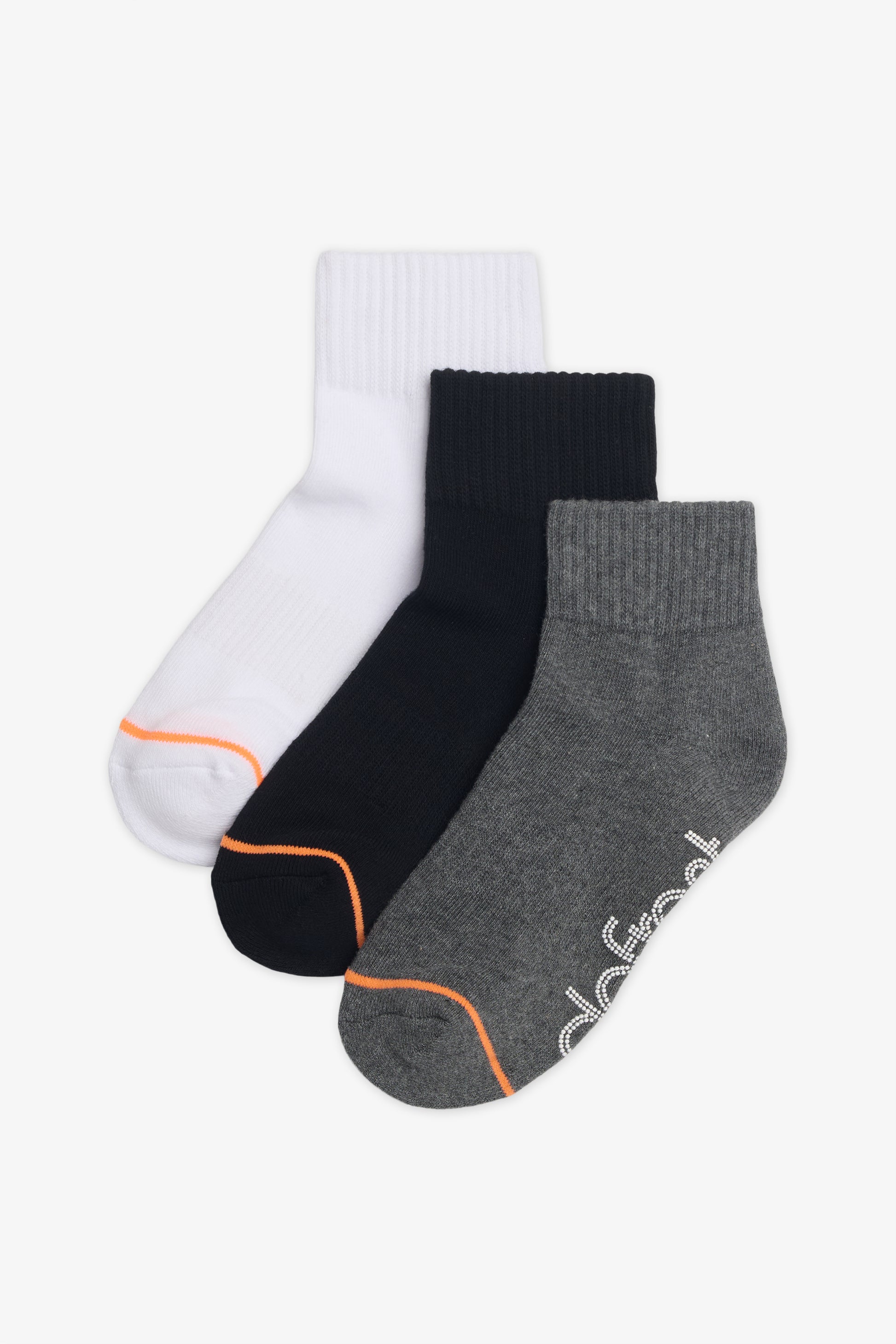 Lot de 3 paires de chaussettes cheville coton, 2/20$ - Femme && GRIS MULTI
