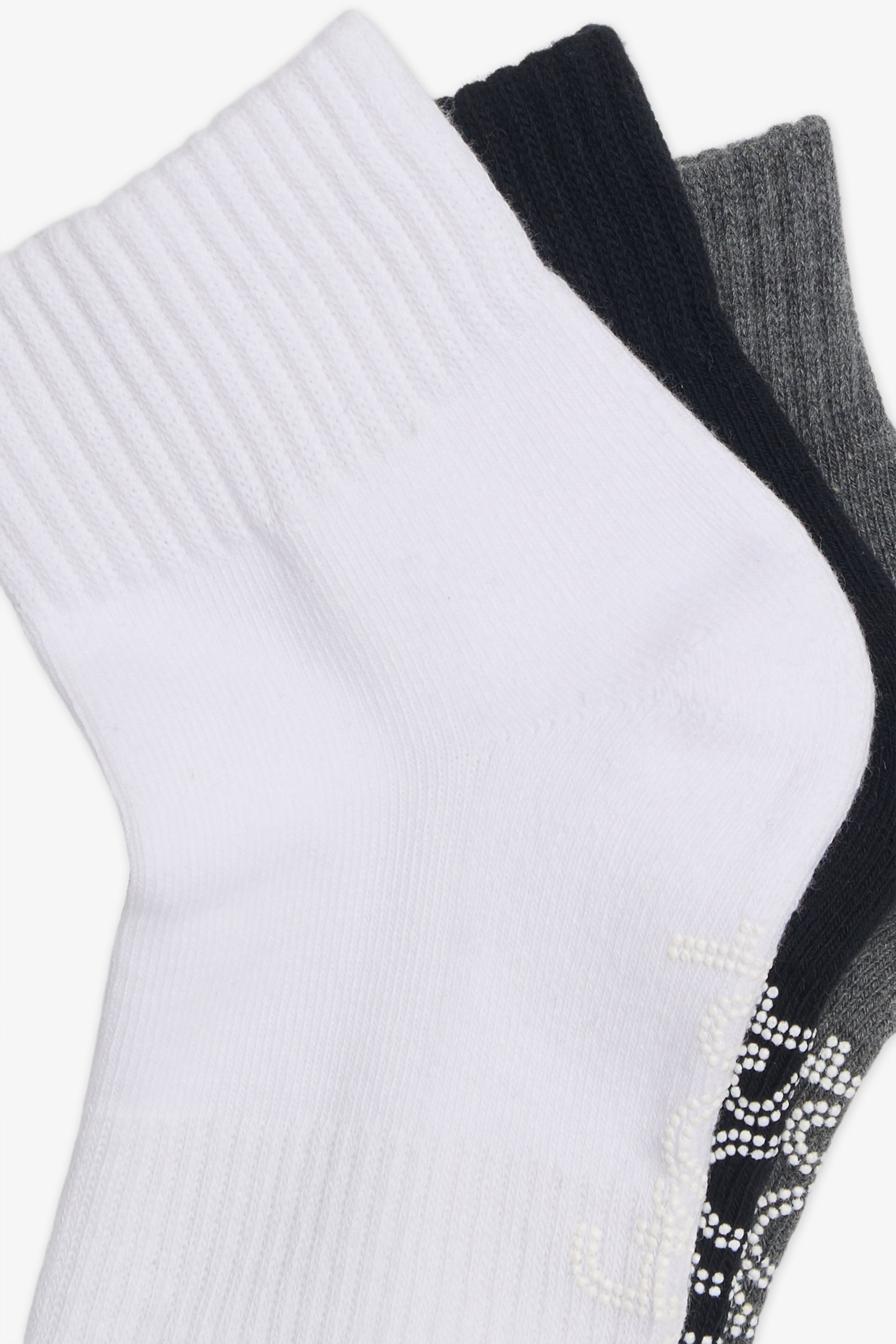 Lot de 3 paires de chaussettes cheville coton, 2/20$ - Femme && GRIS MULTI