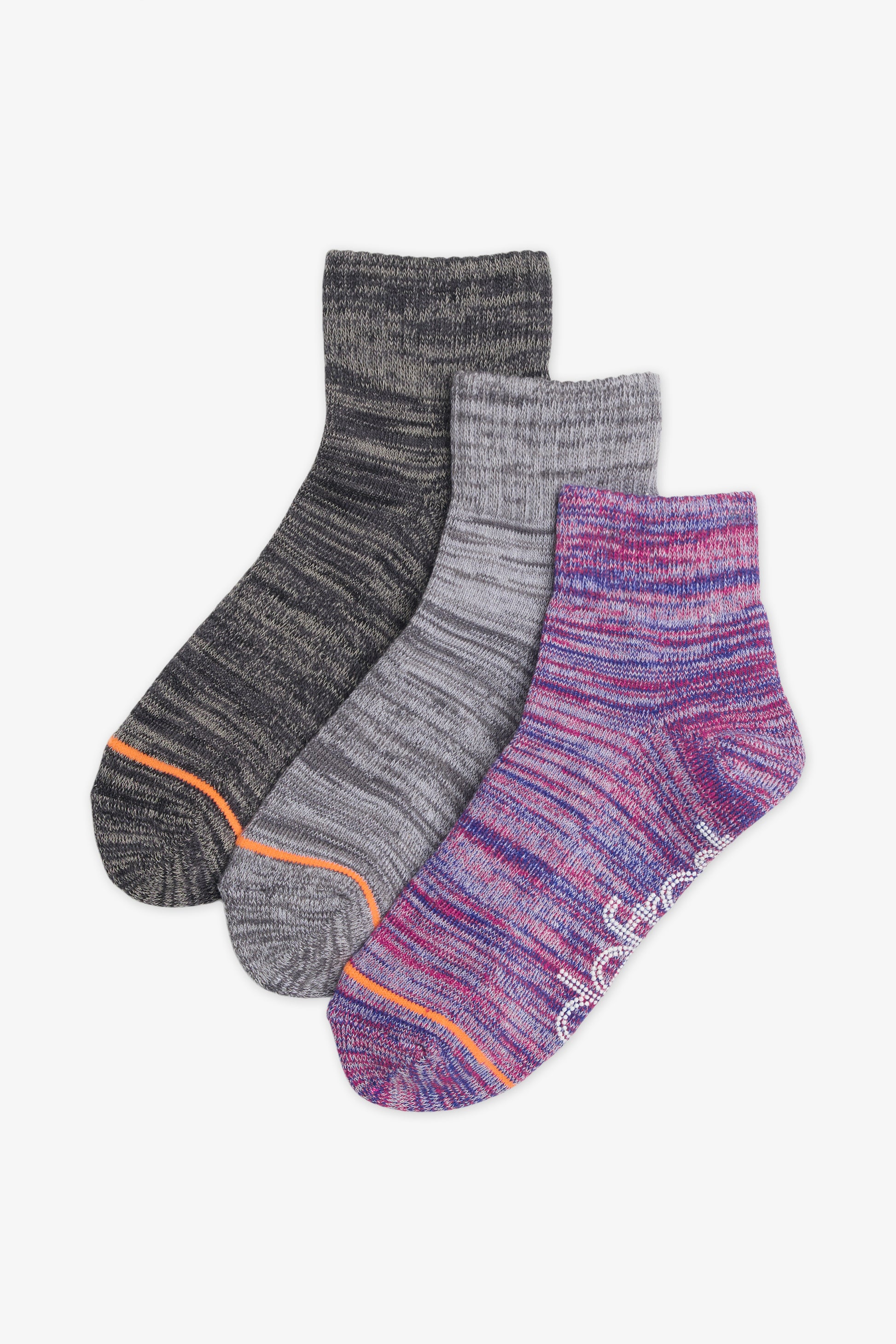 Lot de 3 paires de chaussettes cheville coton, 2/20$ - Femme && ASST. FRAMBOISE