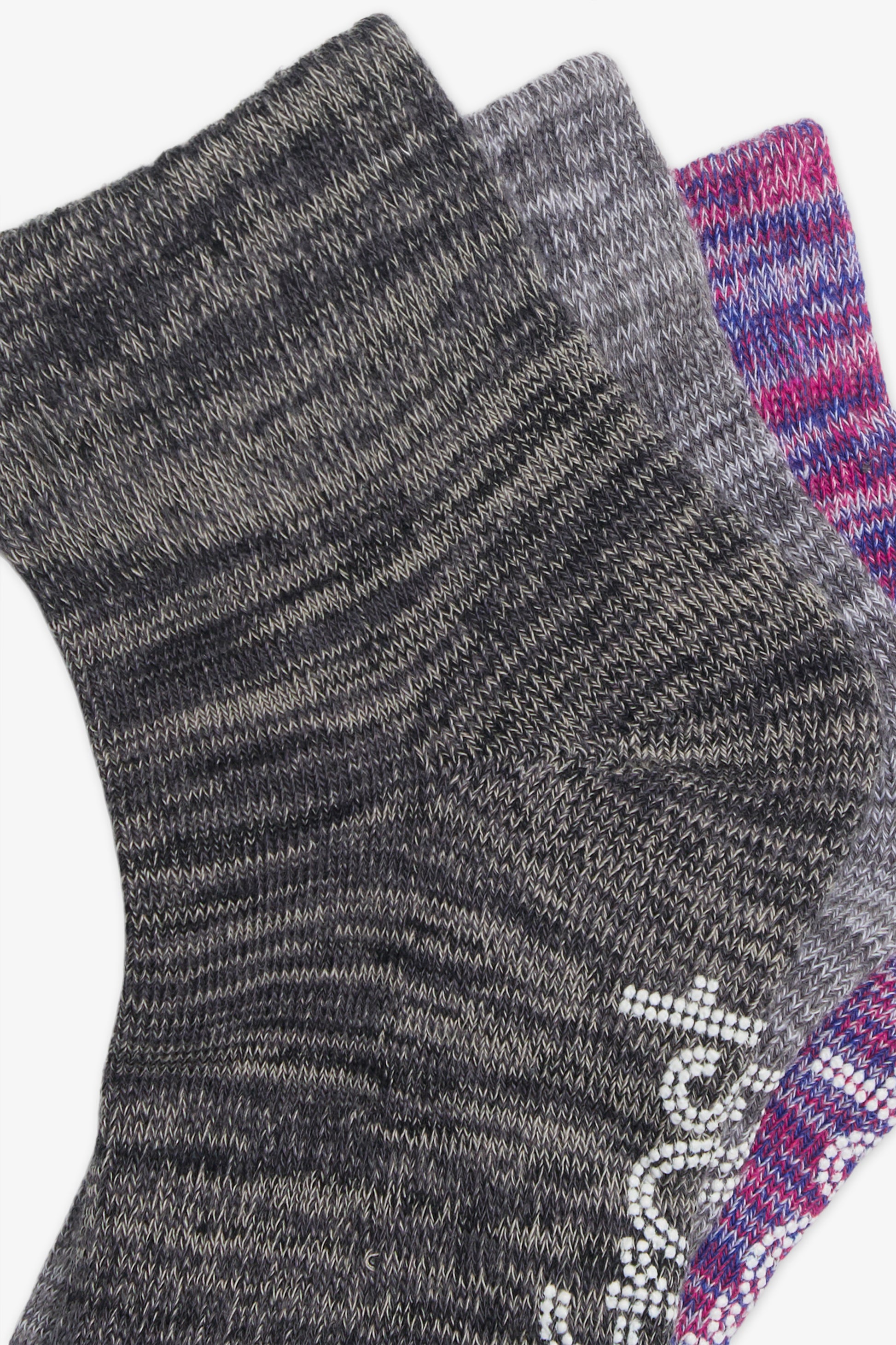 Lot de 3 paires de chaussettes cheville coton, 2/20$ - Femme && ASST. FRAMBOISE