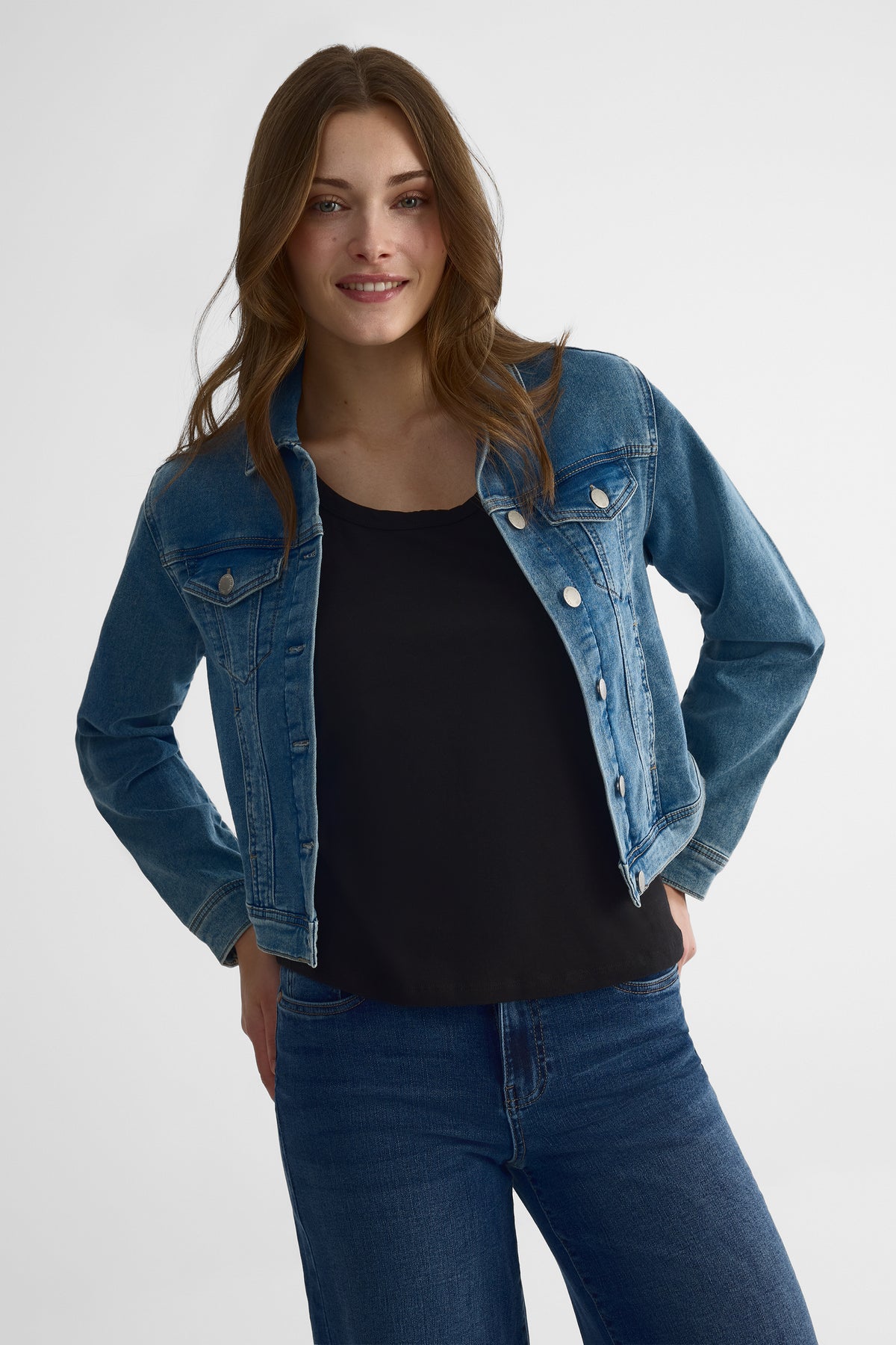 Camisole sans manches en coton stretch - Femme && NOIR