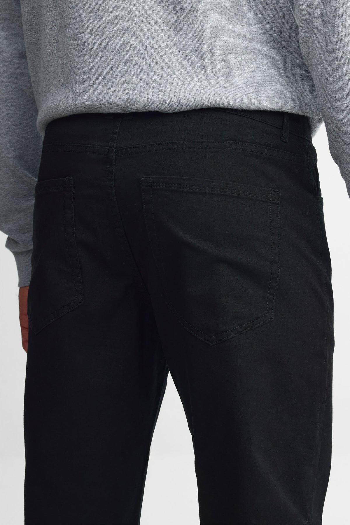 Pantalon 5 poches en twill coupe ajustée - Homme && NOIR