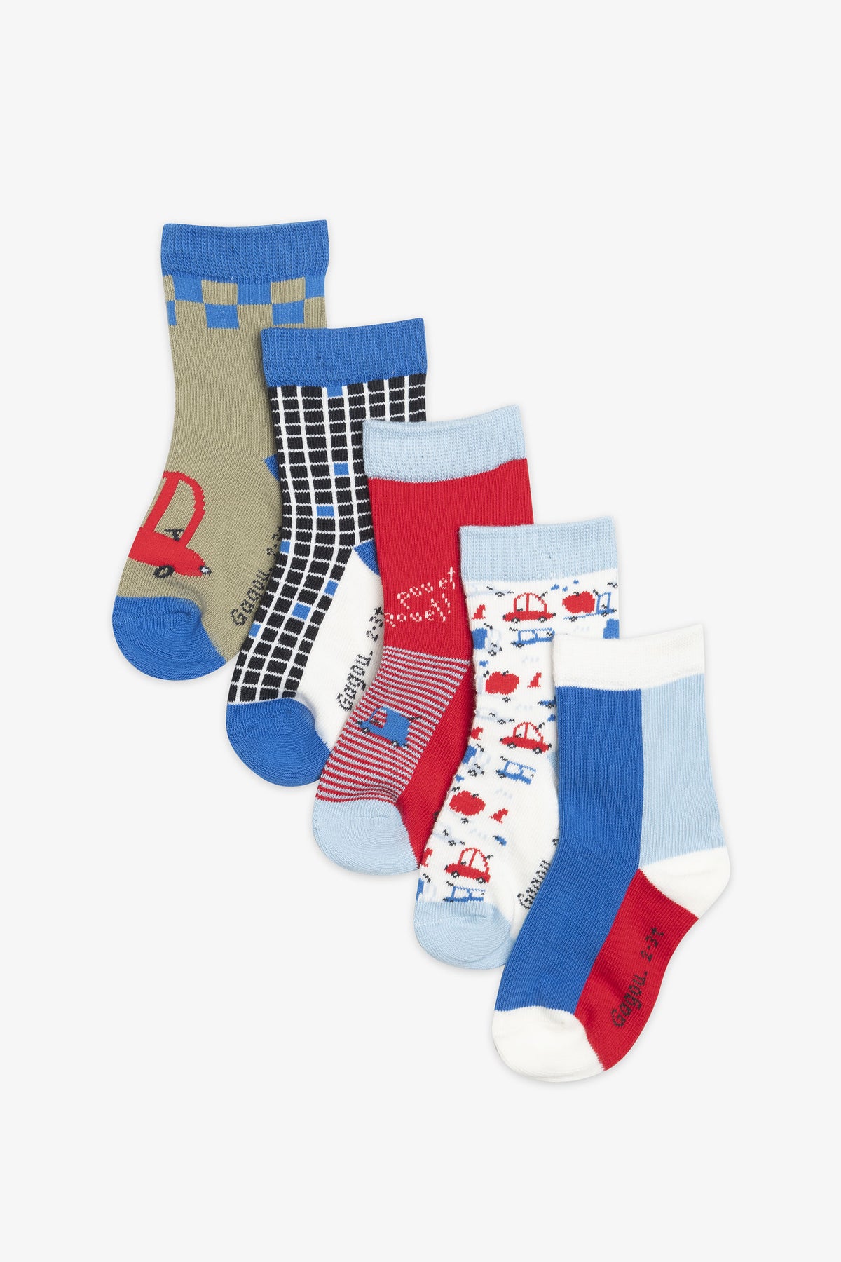 Lot de 5 paires de chaussettes, 2T-3T - Bébé garçon && BLEU