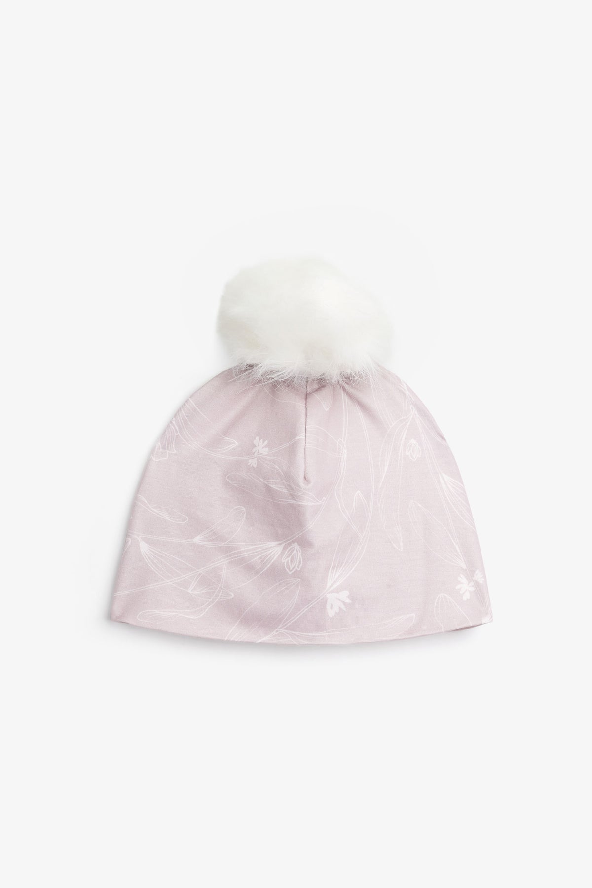 Tuque doublée à pompon fausse fourrure - Ado fille && VIEUX ROSE