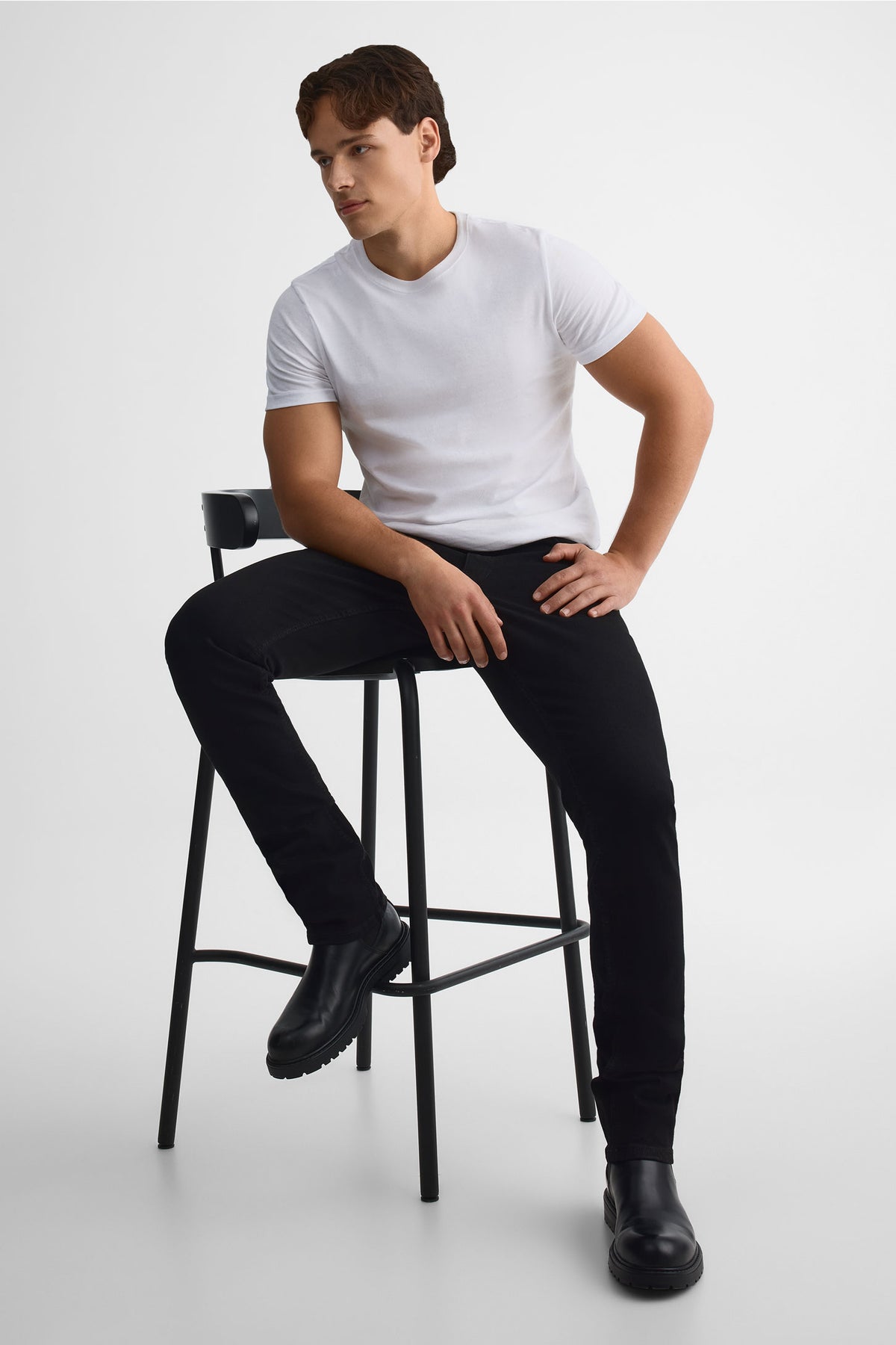 Pantalon en denim 5 poches - Slim fit - Homme && NOIR