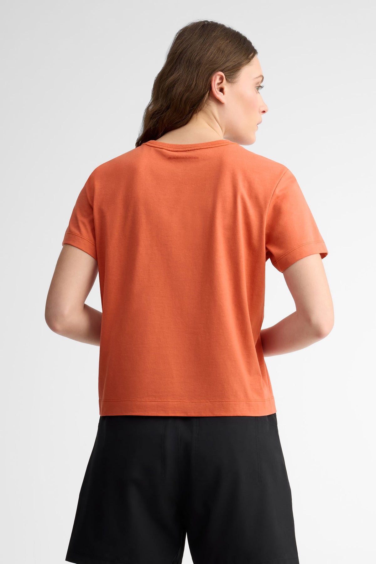 T-shirt col rond coton bio BM - Femme && ORANGE