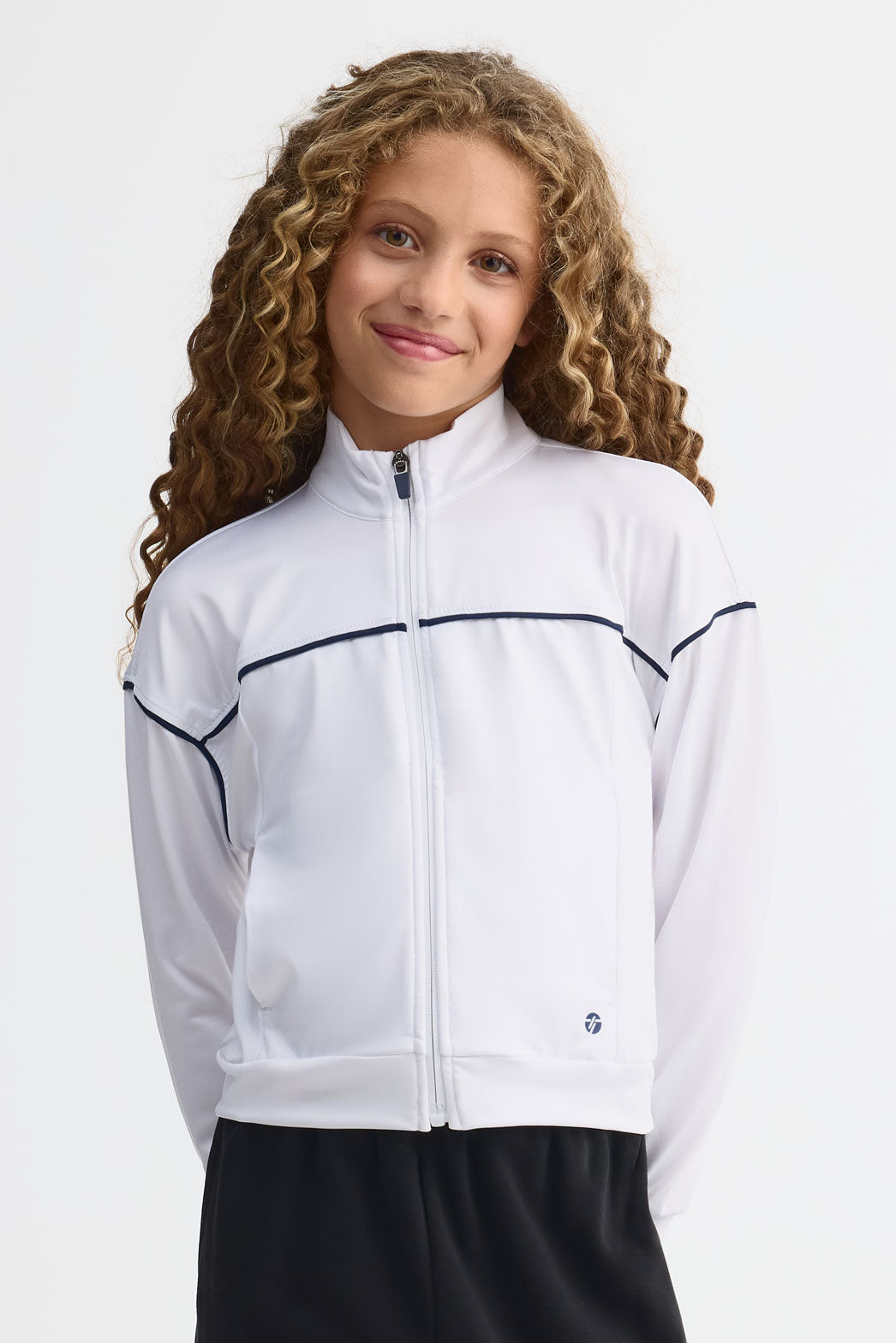 Veste col montant athlétique - Ado fille && BLANC