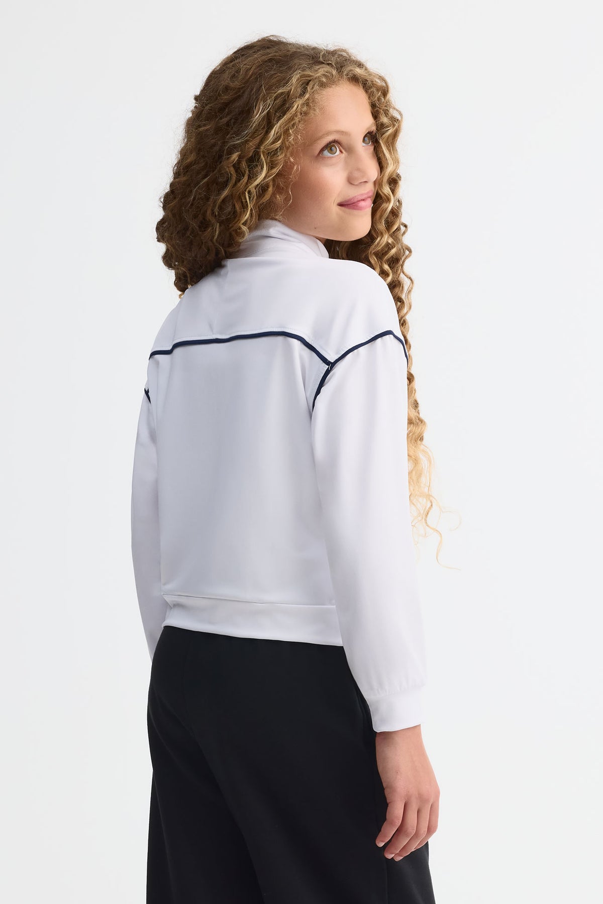 Veste col montant athlétique - Ado fille && BLANC