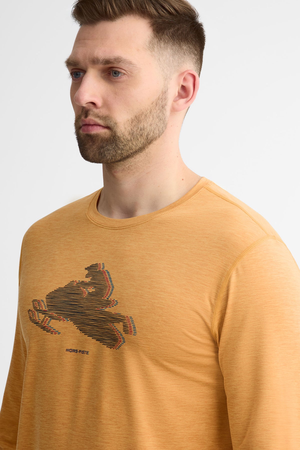 Chandail col rond manches longues - Homme && OCRE