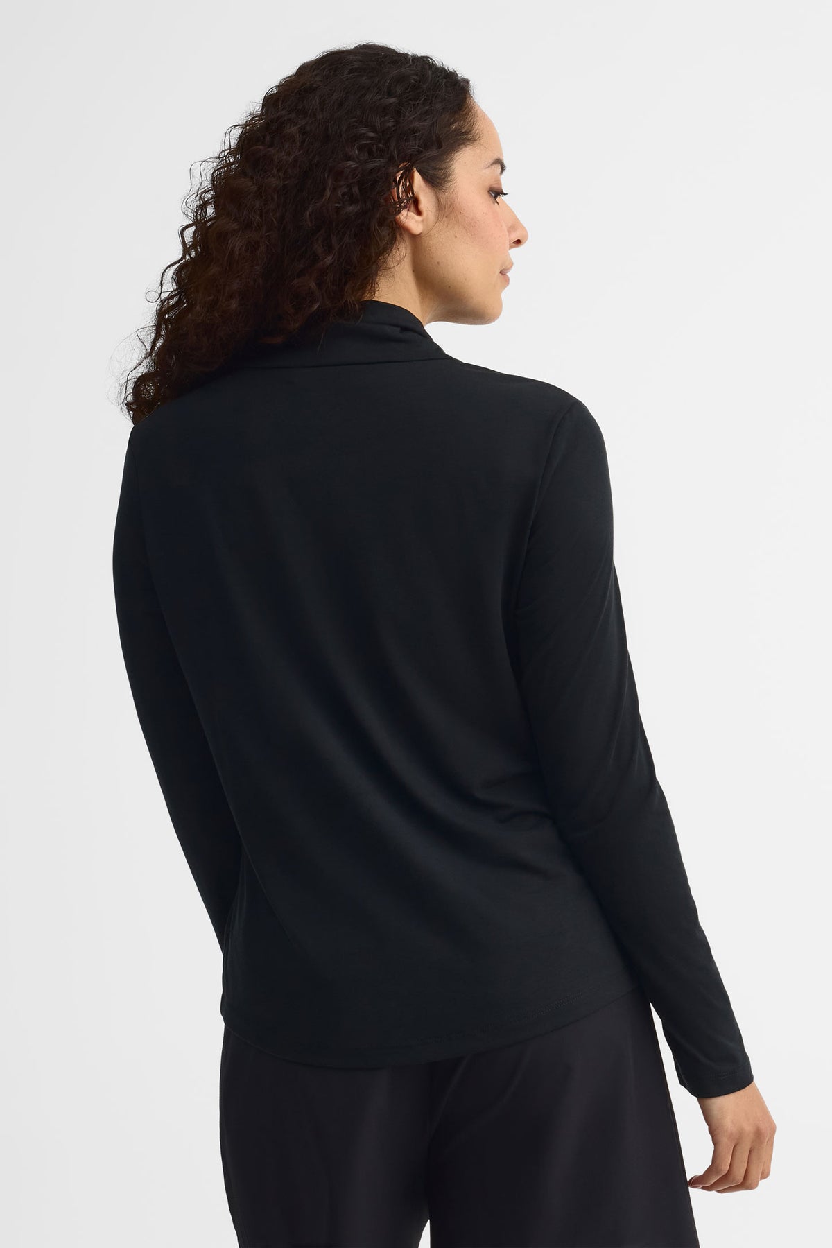 Chandail col montant lyocell - Femme && NOIR