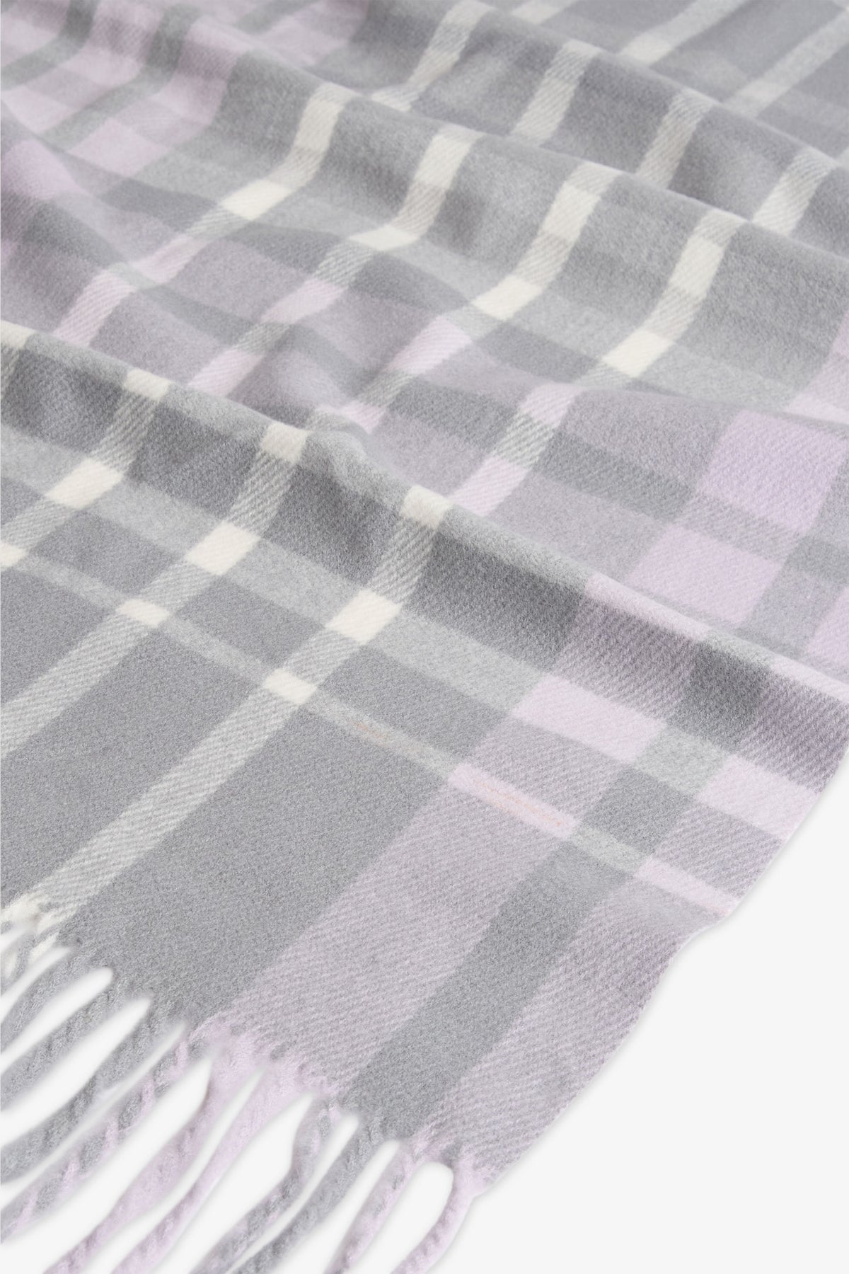 Foulard en tricot à motif carreaux – Femme && LILAS MULTI