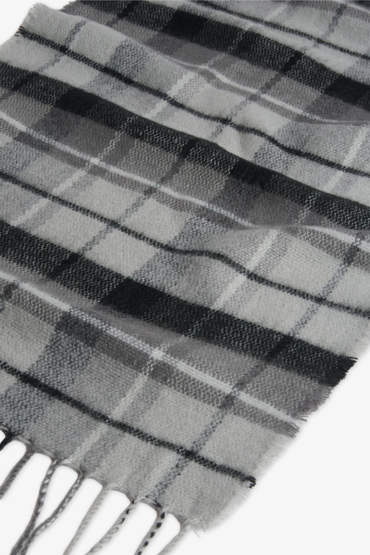 Foulard tricot en acrylique à carreaux – Homme && GRIS MULTI