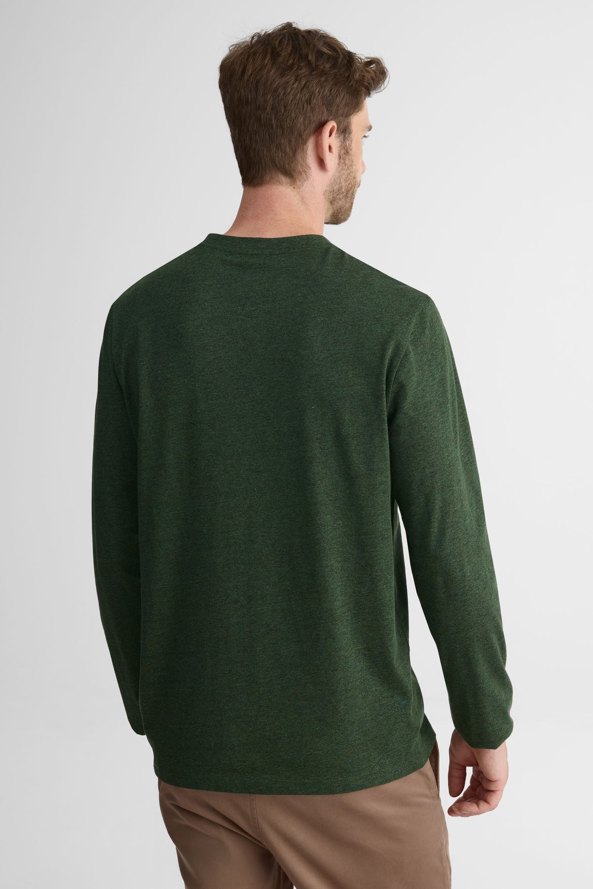 Chandail Henley manches longues – Homme && VERT FONCE