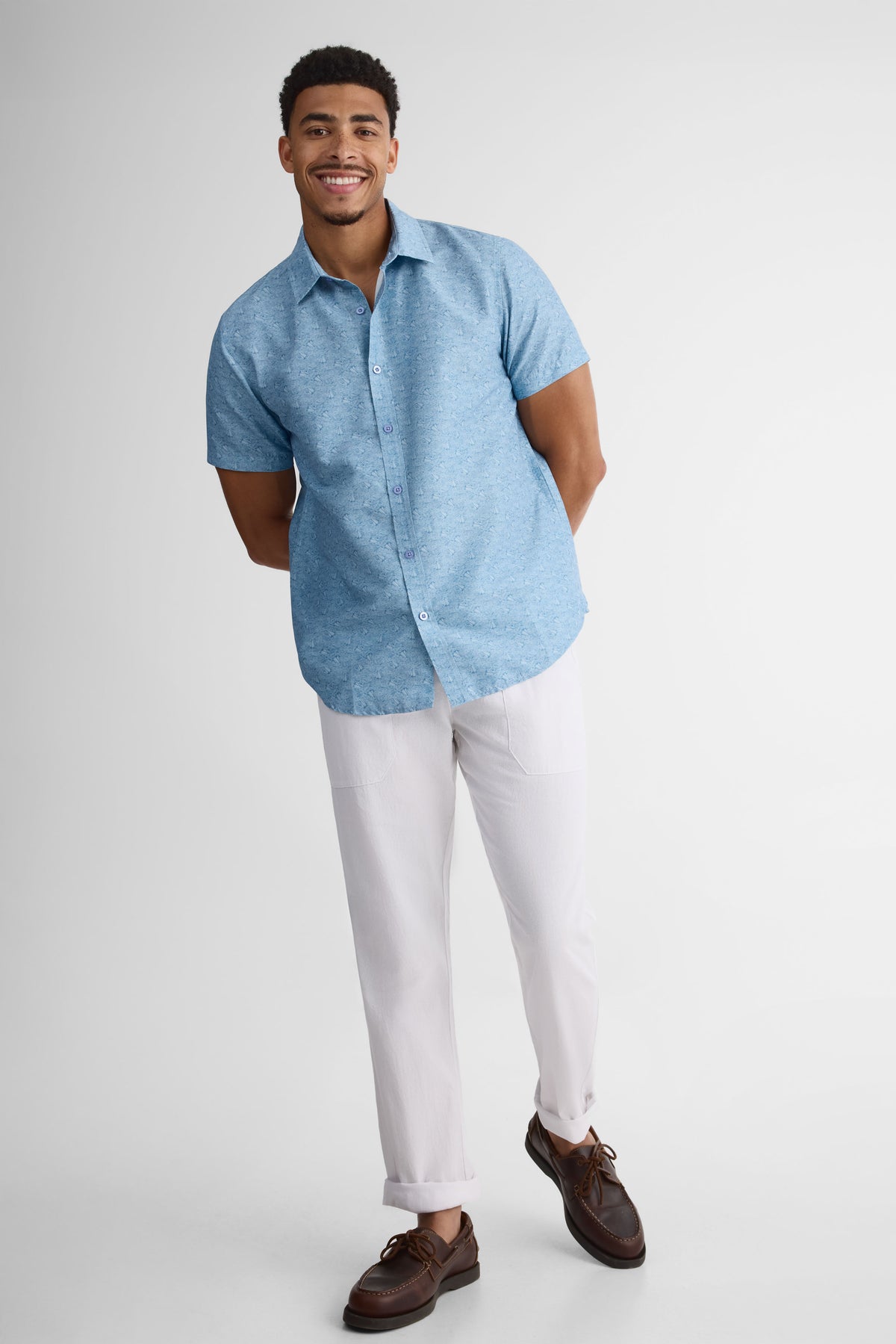 Pantalon avec élastique – Homme && BLANC