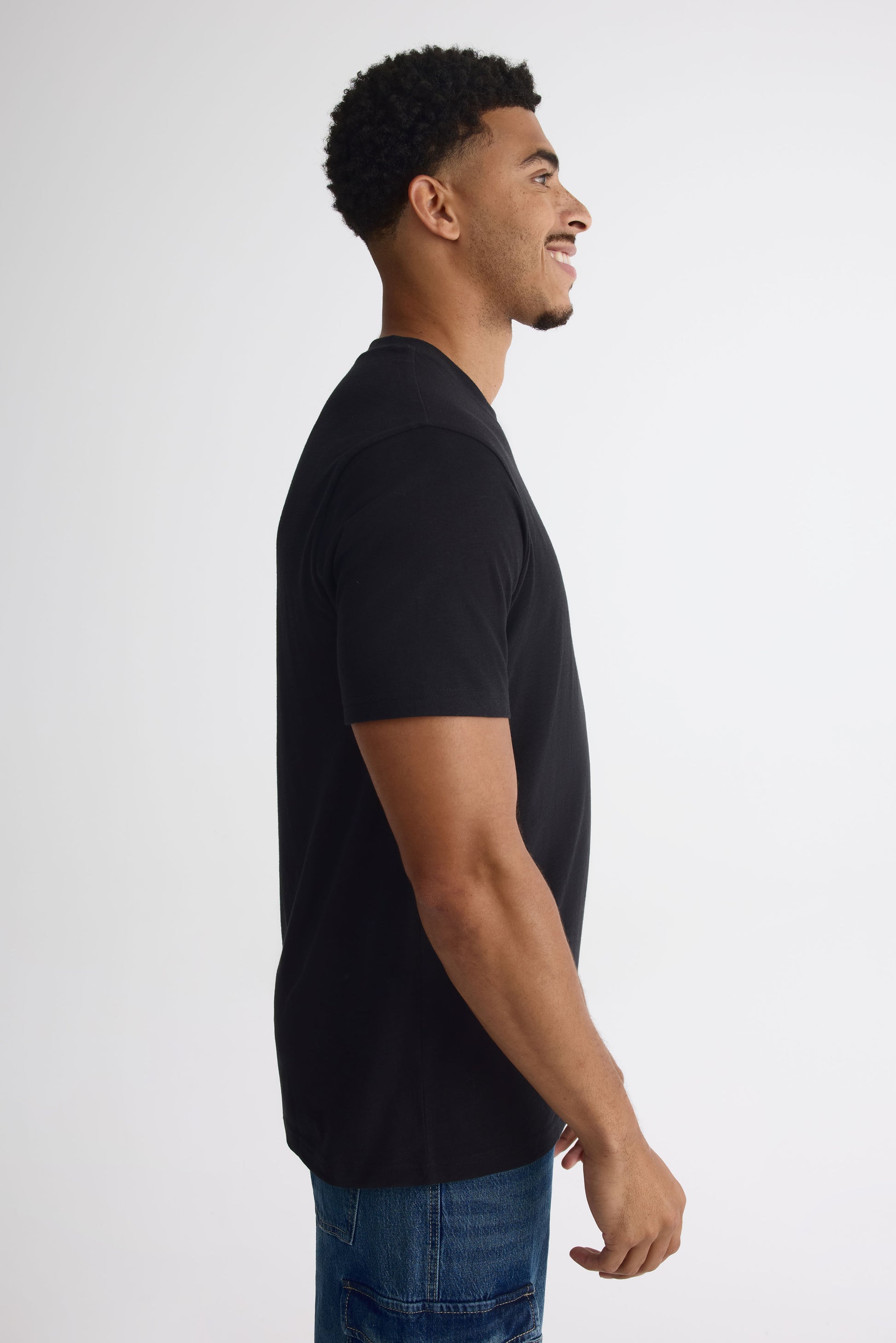 T-shirt à col rond - Homme && NOIR