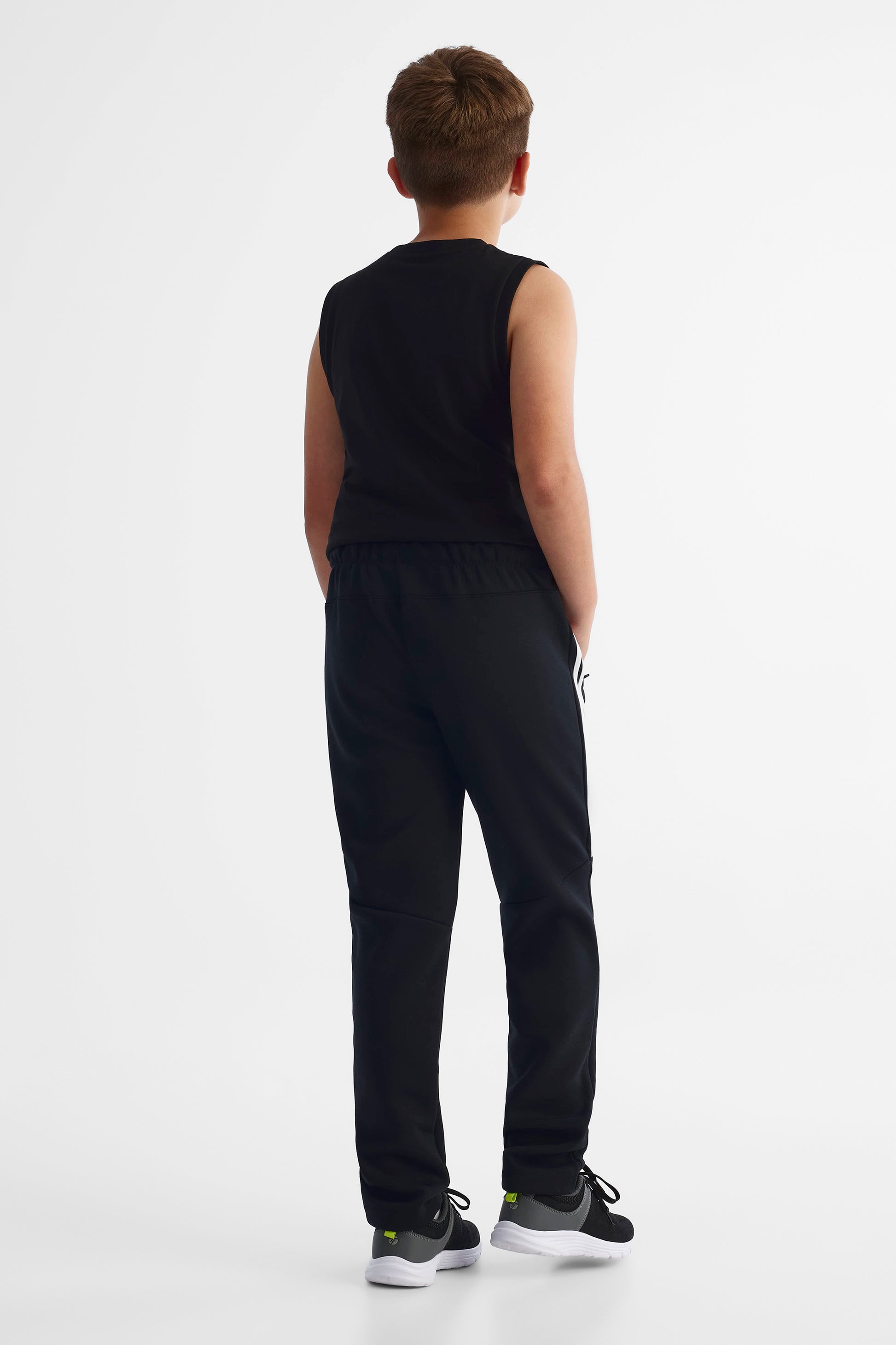 Pantalon sport extensible coupe ajustée - Ado garçon && NOIR