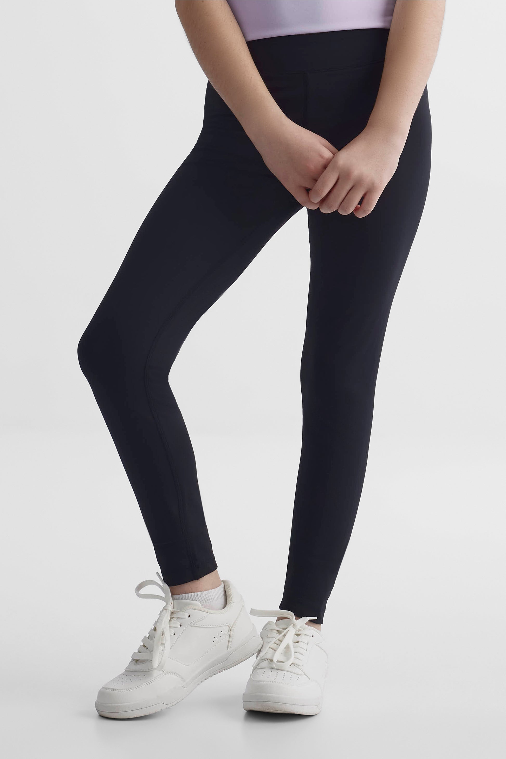 Legging sport ajusté longueur cheville - Ado fille && NOIR