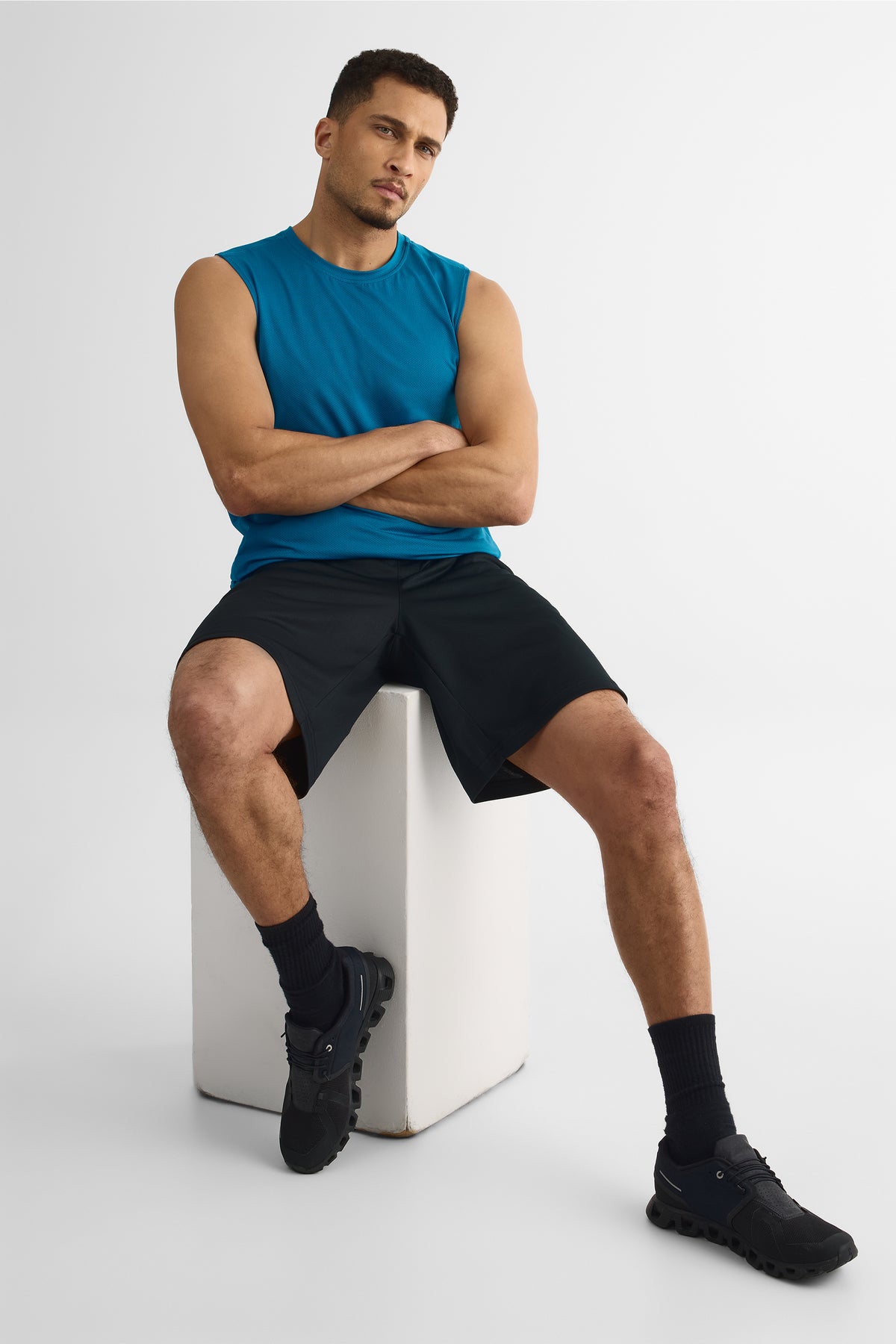 Short de sport élastique avec poches - Homme && NOIR
