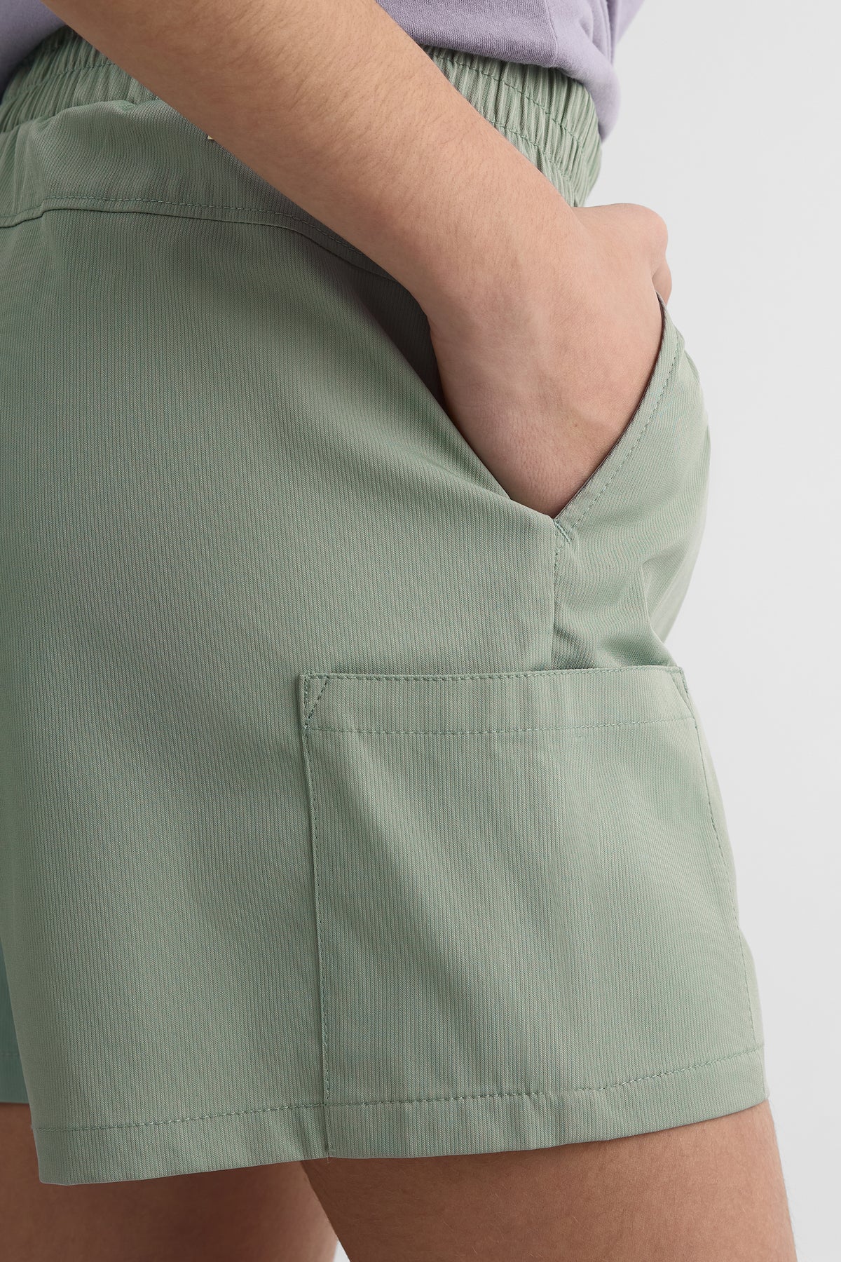 Short cargo élastique avec poches - Ado fille && KAKI