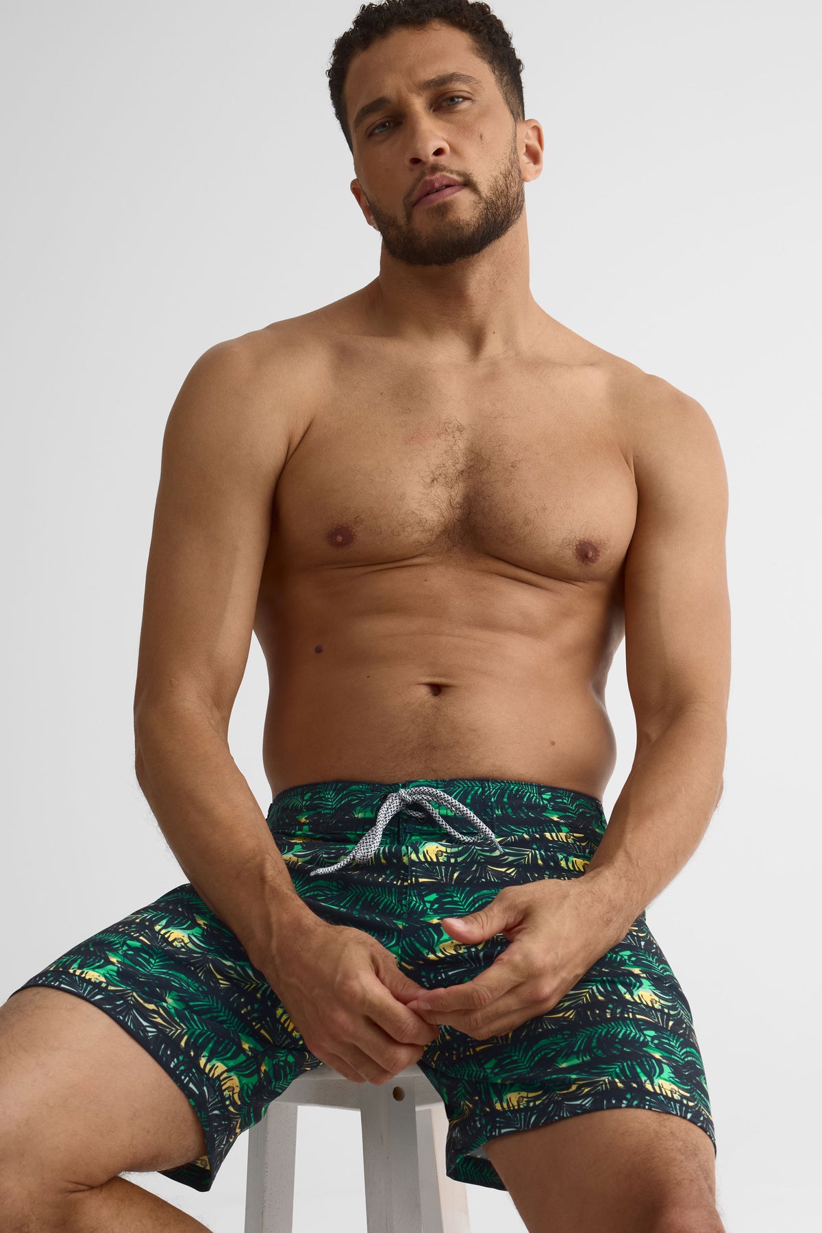 Maillot de bain boardshort 8" - Ado garçon && AQUA/MULTI