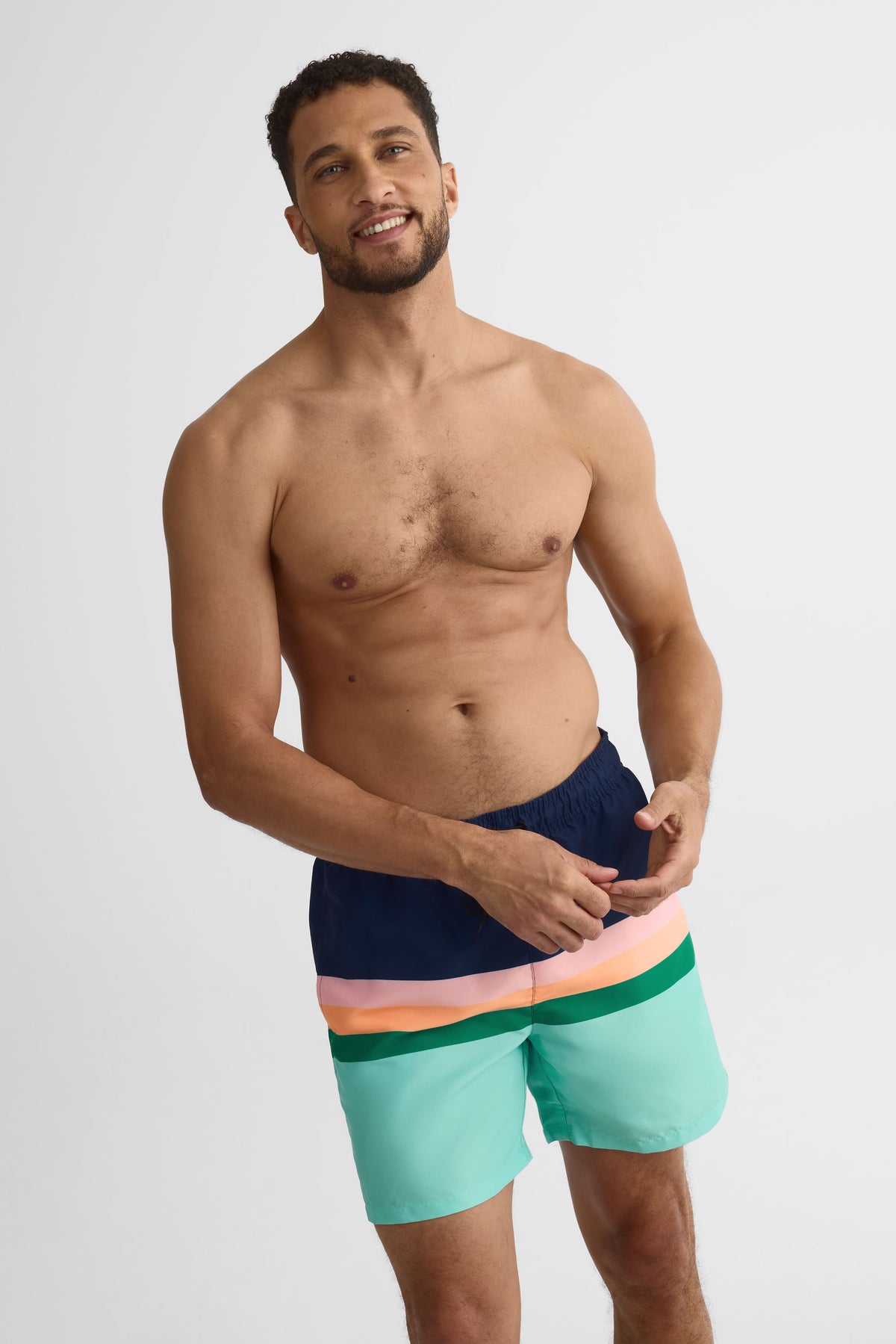 Maillot de bain boardshort imprimé – Homme && AQUA/MULTI