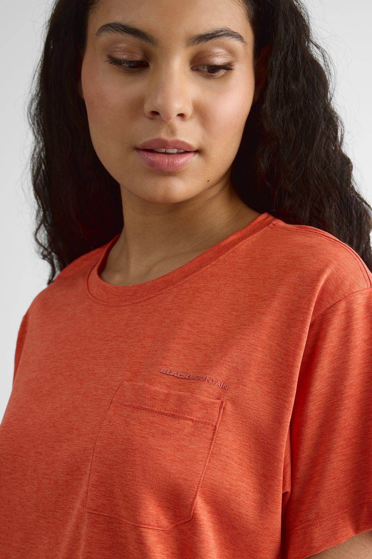 Chandail cropped à manches courtes - Femme && ORANGE