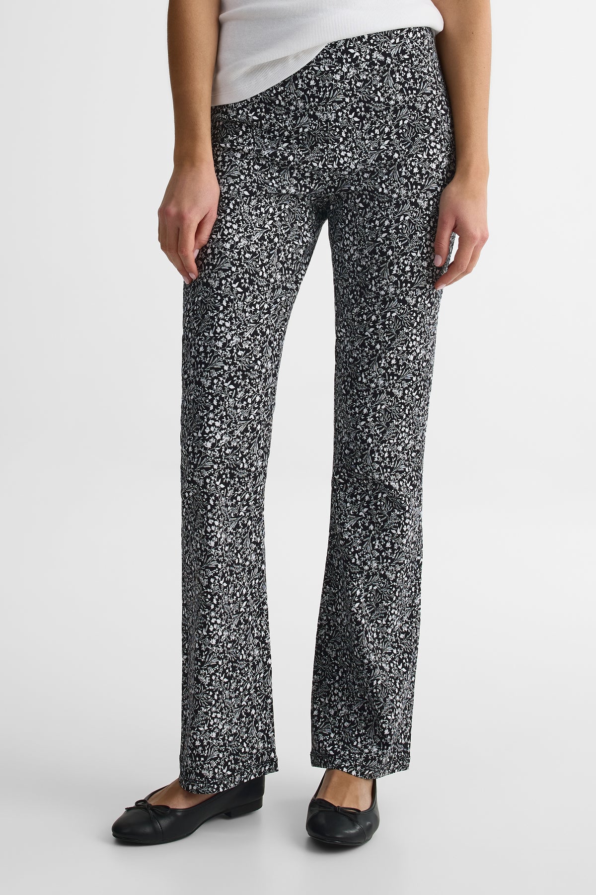 Pantalon bootcut pull-on en twill - Femme && NOIR/MULTI