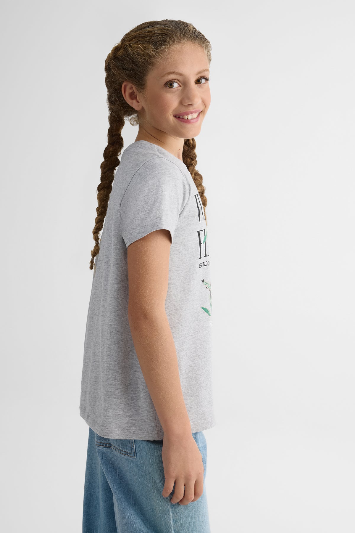 T-shirt graphique manches courtes – Ado fille 2/25$ && GRIS MIXTE