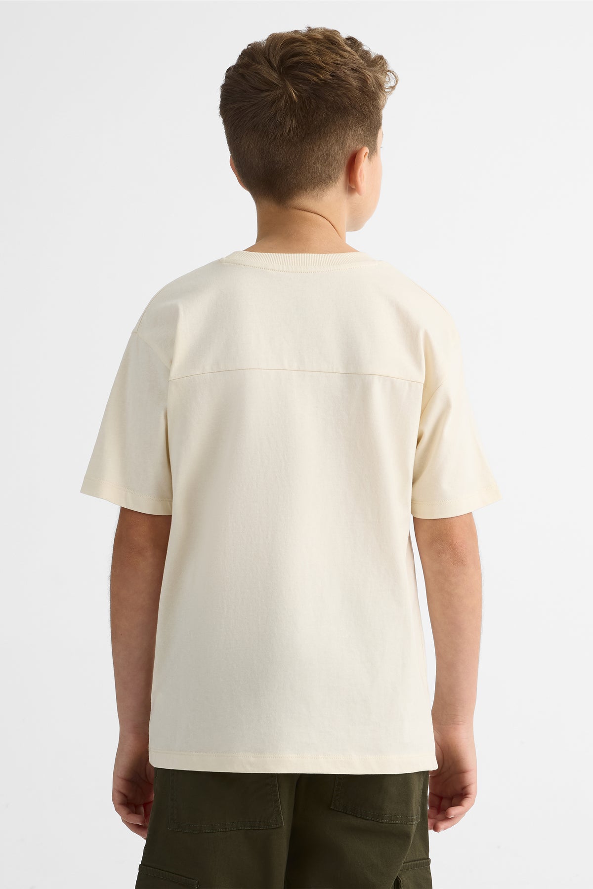 Chandail M/courtes col rond imprimé - Ado garçon && BEIGE