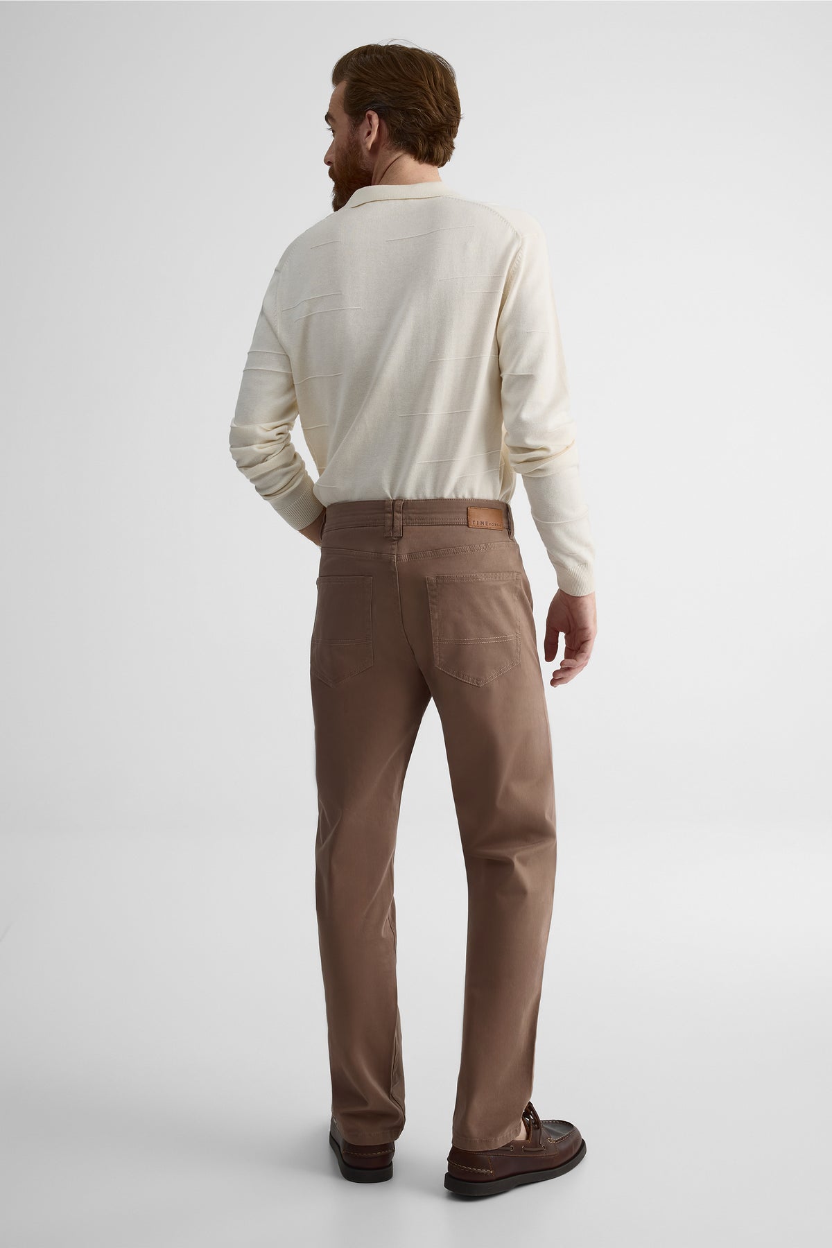 Pantalon fuselé 5 poches en sateen - Homme && BRUN