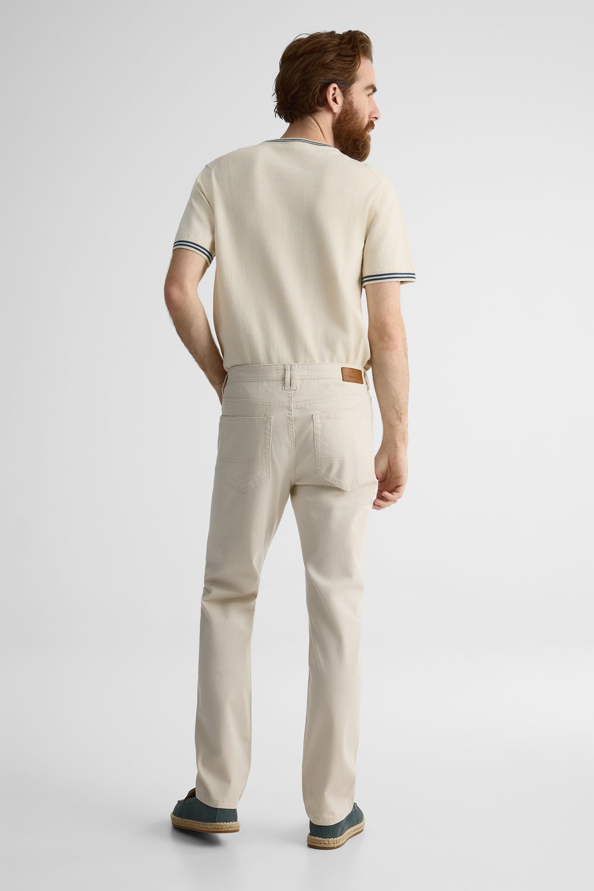 Pantalon fuselé 5 poches en sateen - Homme && BEIGE