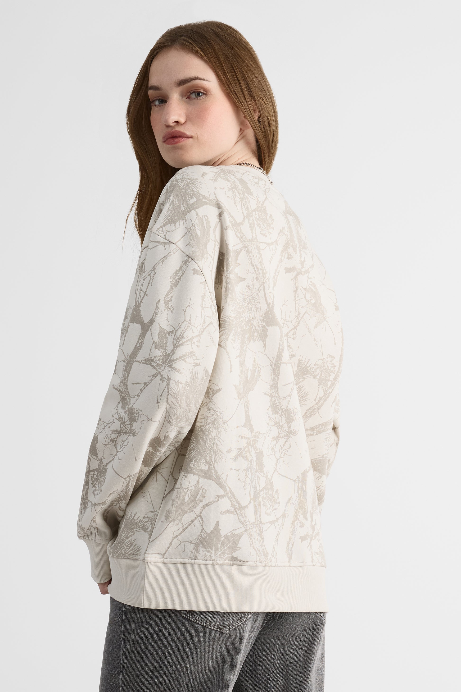Chandail M/longues oversize en molleton doux - Femme && GRIS MULTI