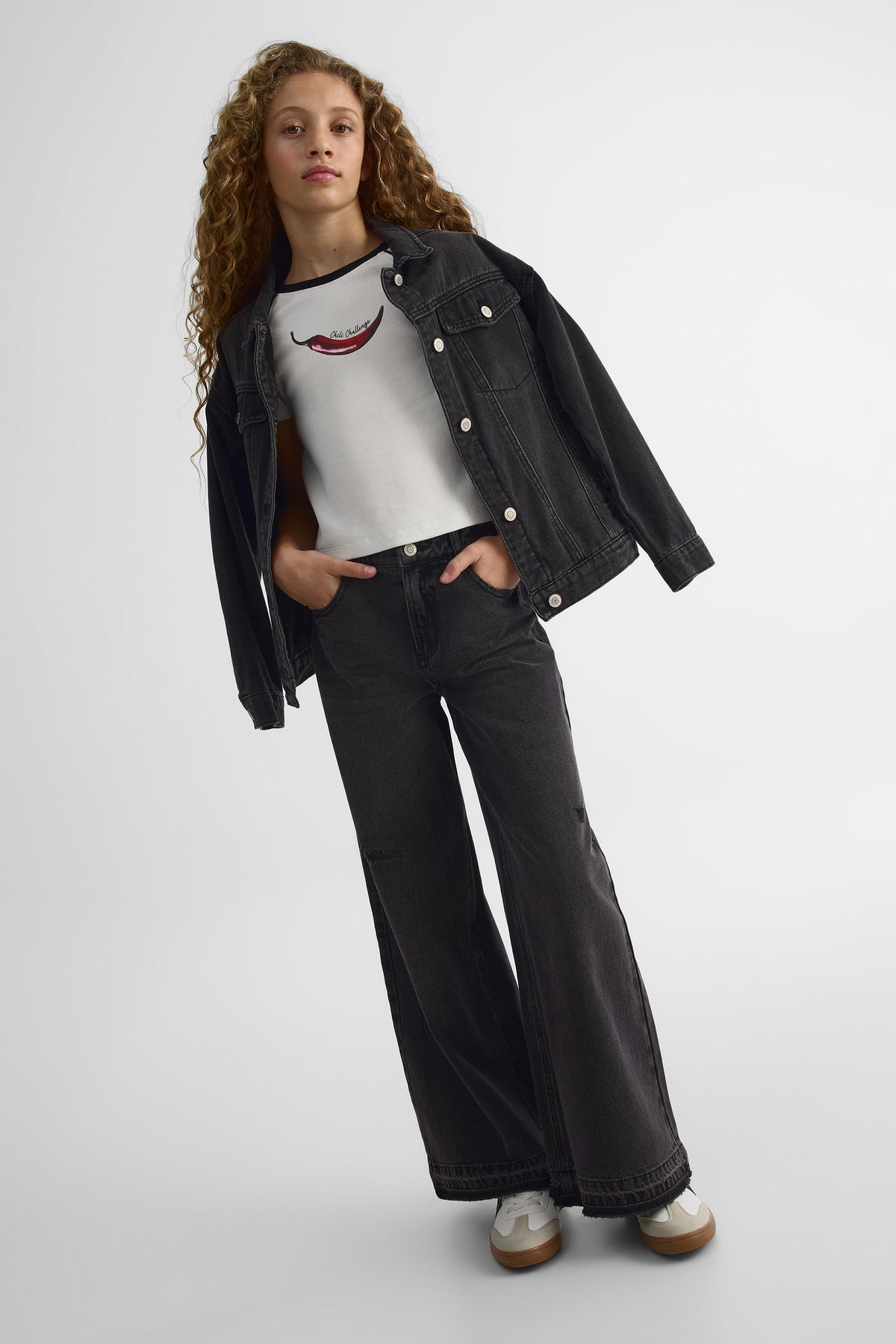 Chandail Raglan ajusté avec imprimé – Ado fille && BLANC CASSÉ