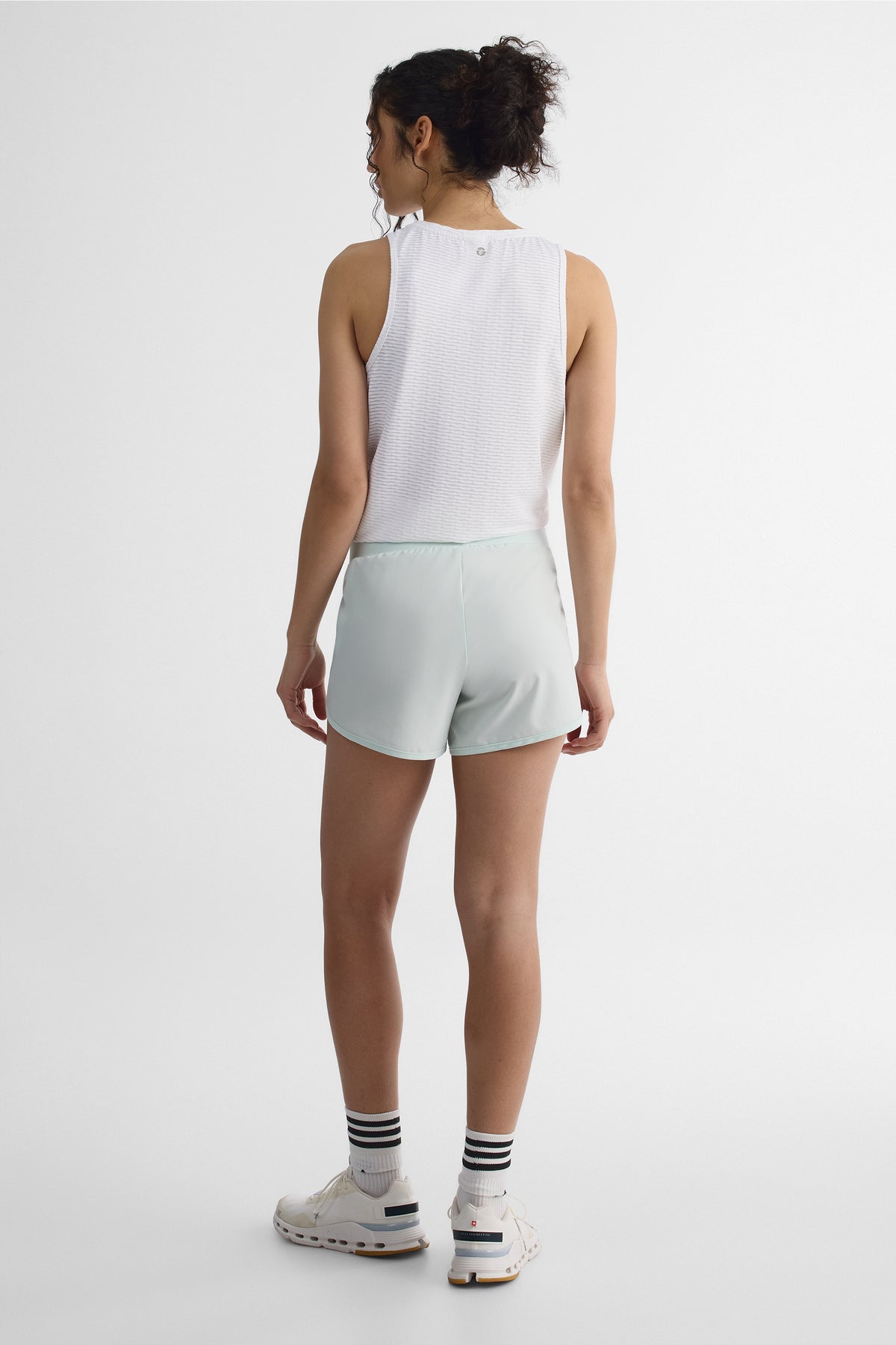 Short semi-haut élastique avec poches - Femme && MENTHE
